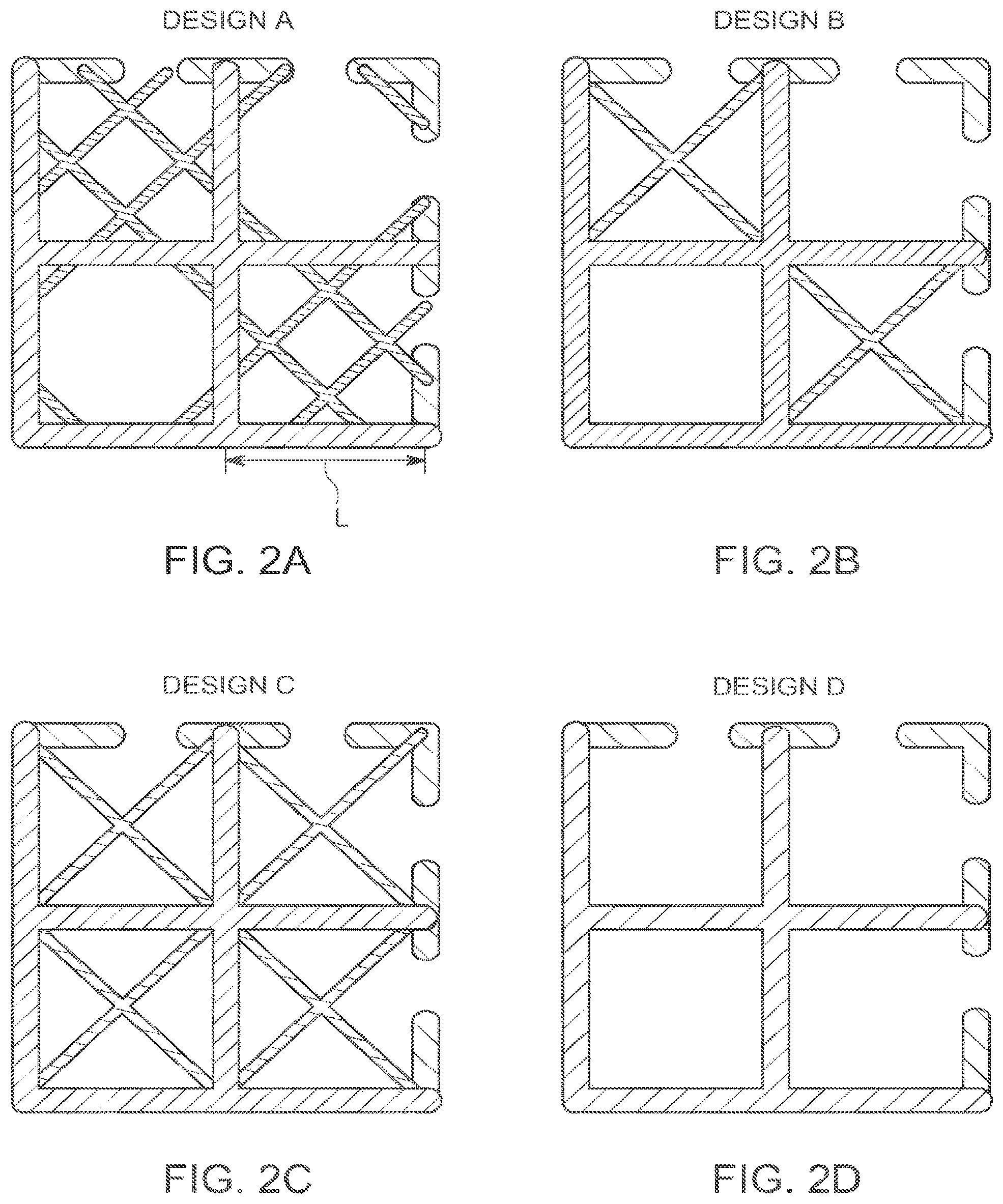 Patent US11781307 Figure 2 – Structural design principles for diagonal bracings in truss and beam support systems