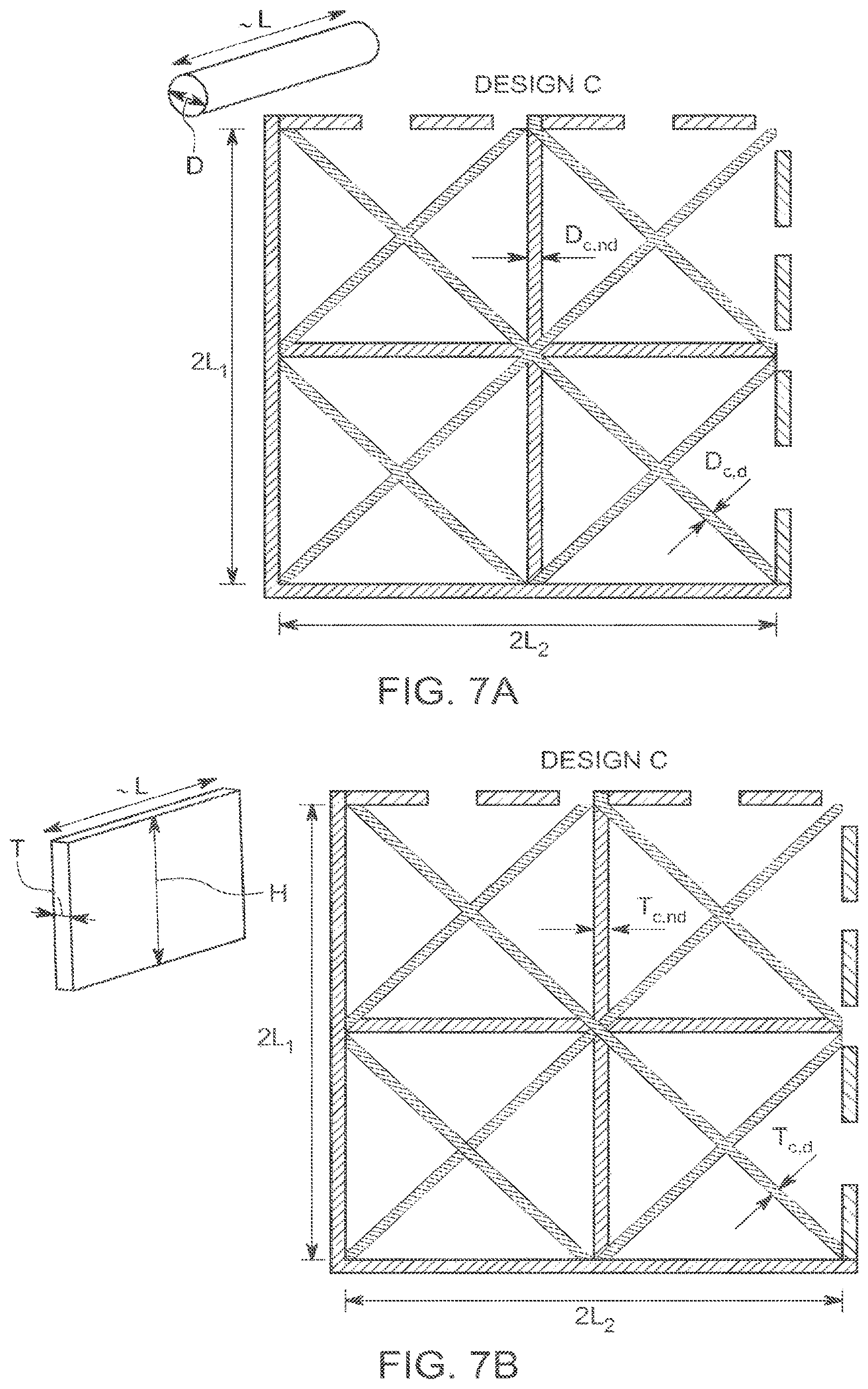 Patent US11781307 Figure 12 – Structural design principles for diagonal bracings in truss and beam support systems