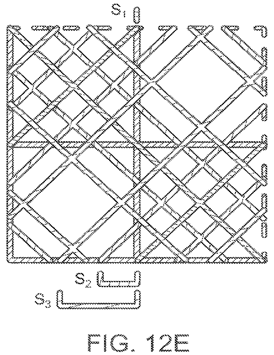Patent US11781307 Figure 19 – Structural design principles for diagonal bracings in truss and beam support systems