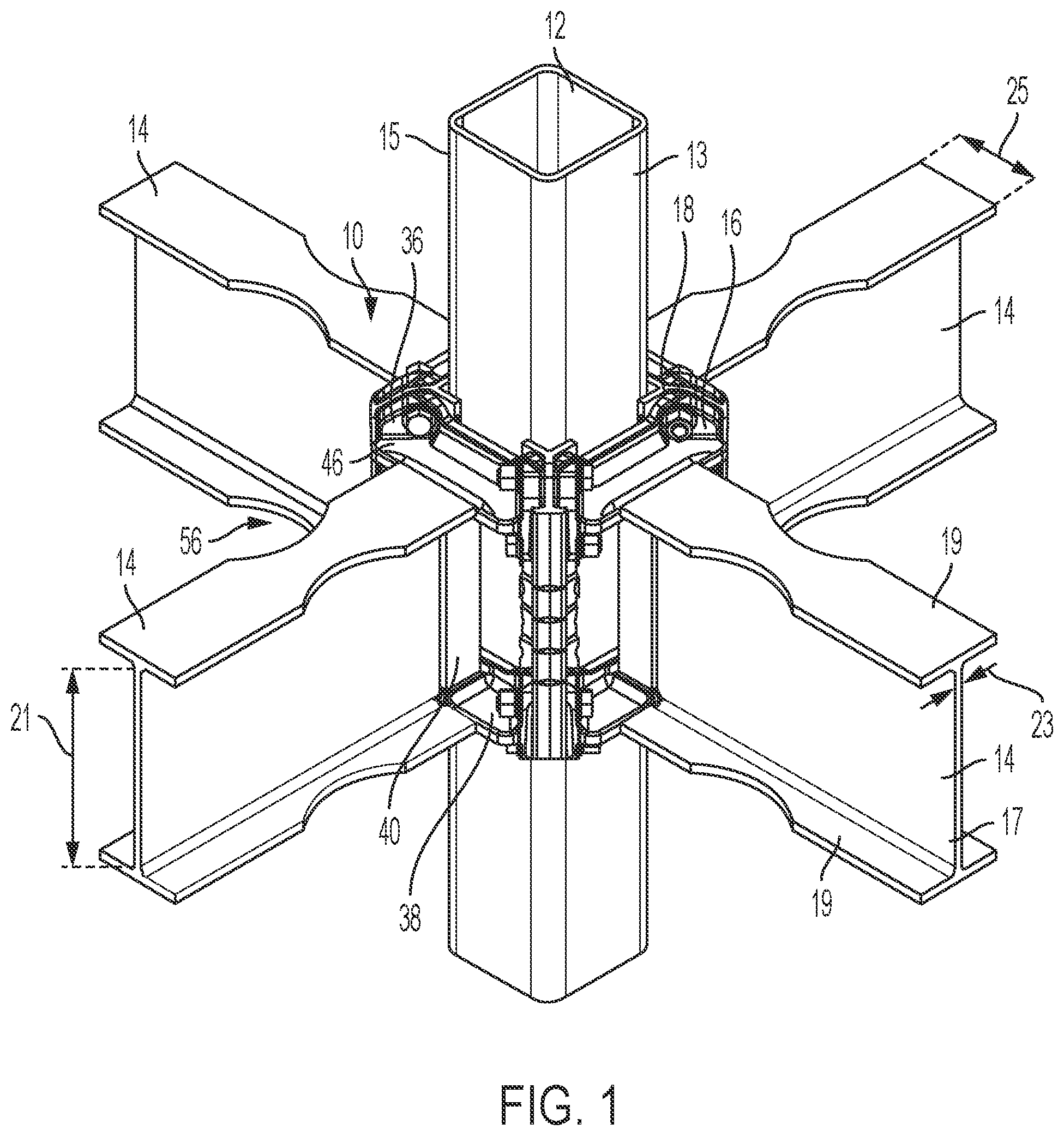 Patent US11781308 Figure 1 – Full moment connection collar systems