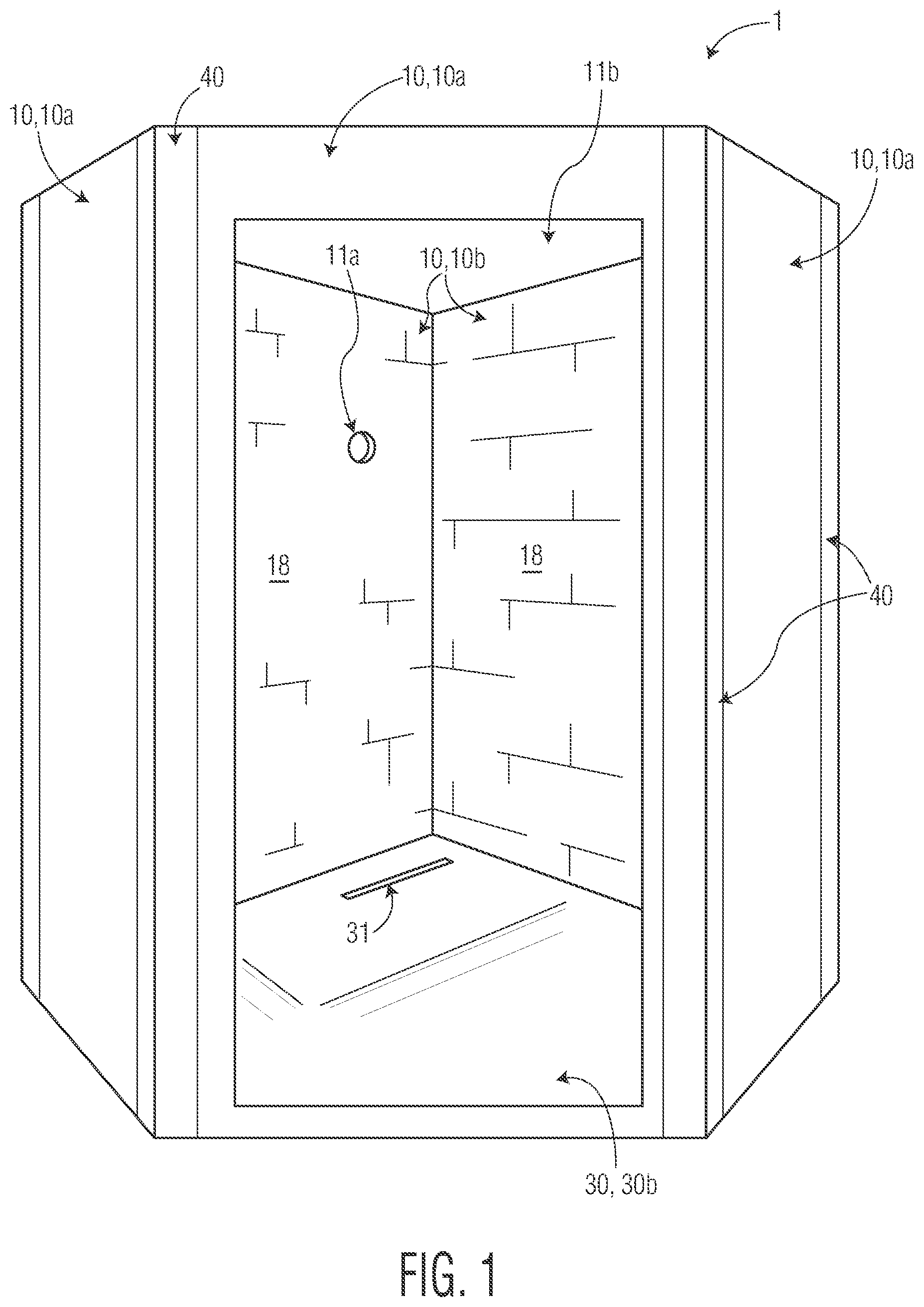 Patent US11781311 Figure 1 – Tile setting structure and method of setting tile