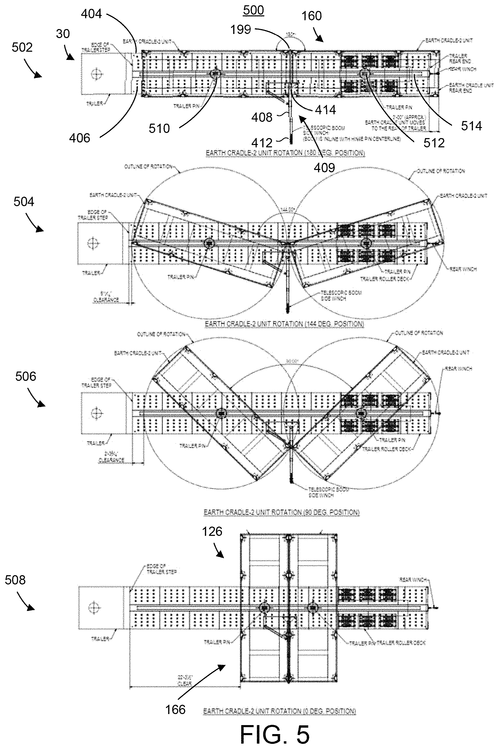 Patent US11781312 Figure 13 – Systems and methods for rotating a modular home on a trailer
