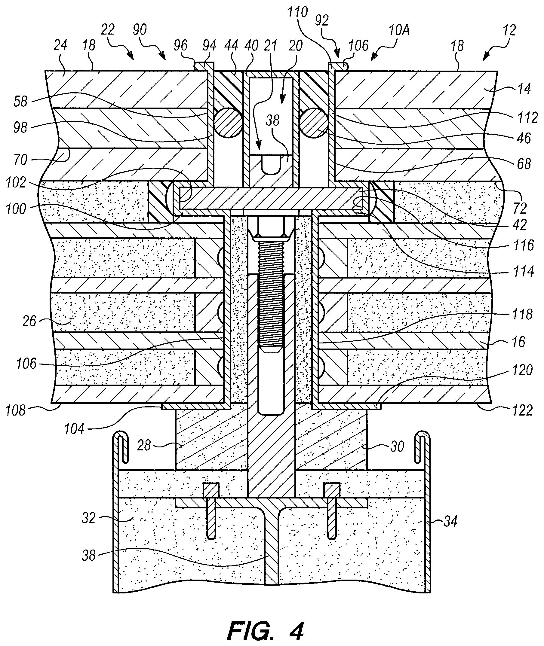 Patent US11781316 Figure 4 – Framing device for a fire-rated glass floor