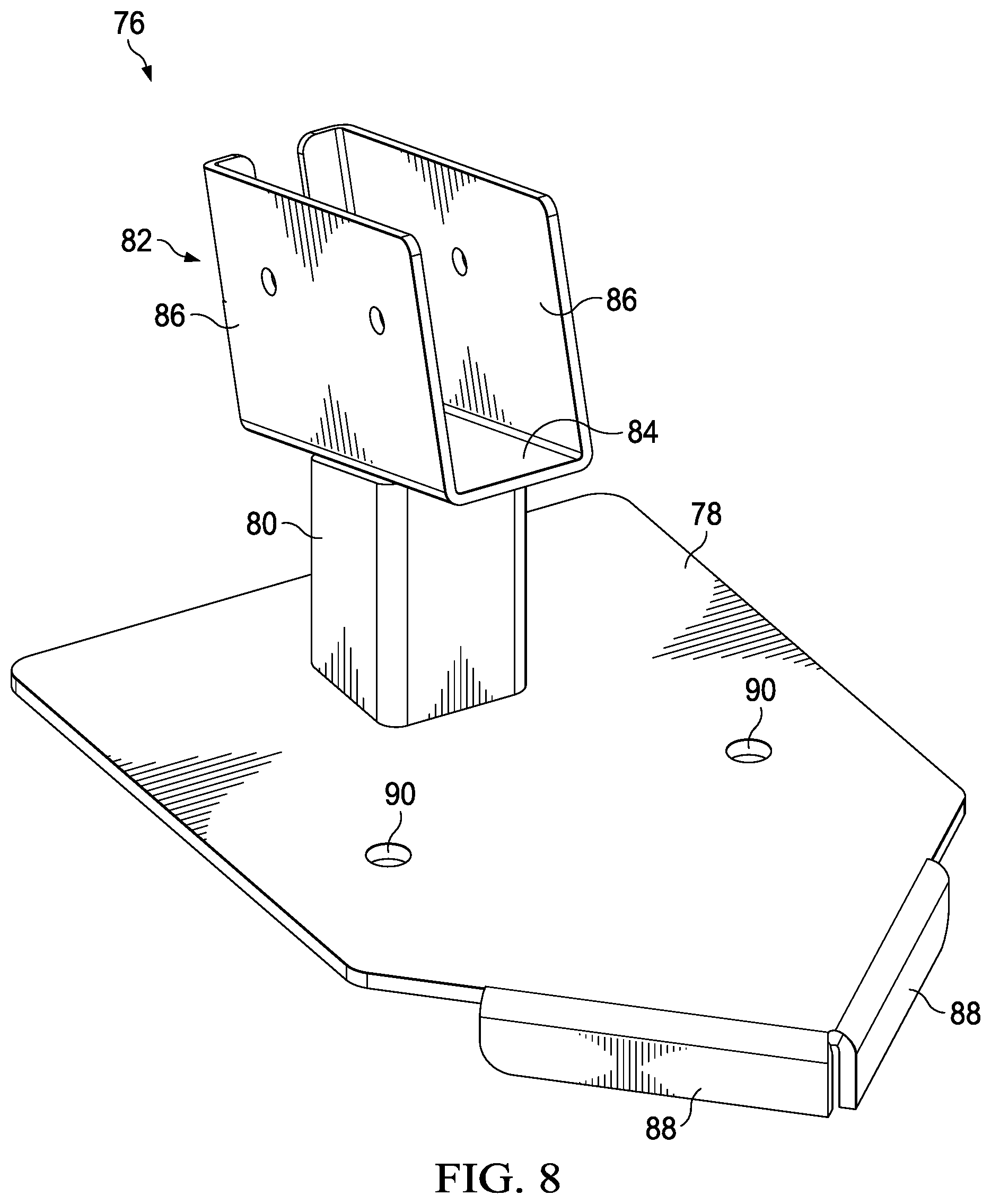Patent US11781317 Figure 8 – Roof structure including panels and substructure for supporting panels
