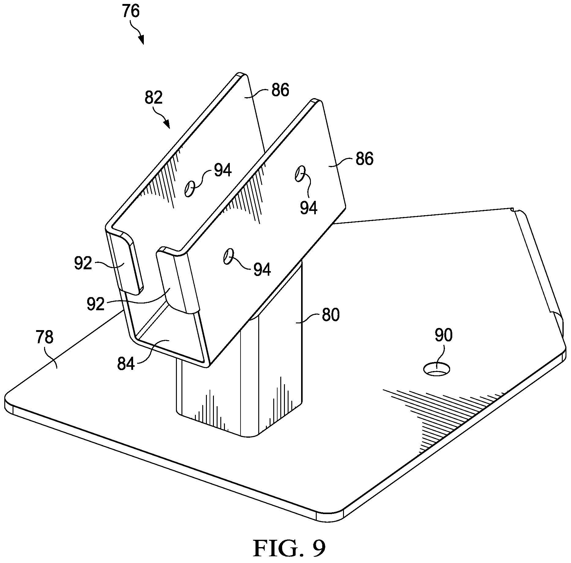 Patent US11781317 Figure 9 – Roof structure including panels and substructure for supporting panels