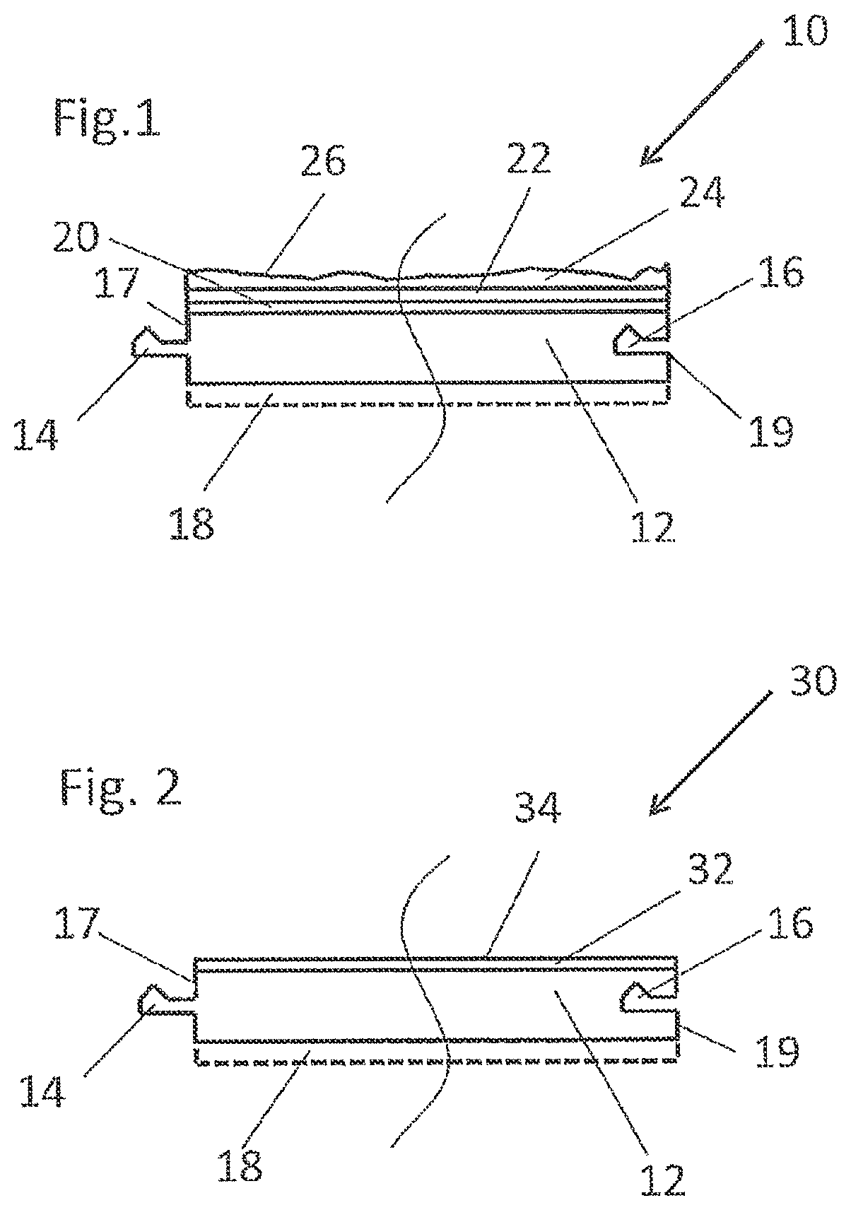 Patent US11781321 — Wall or floor covering element — Figure 1