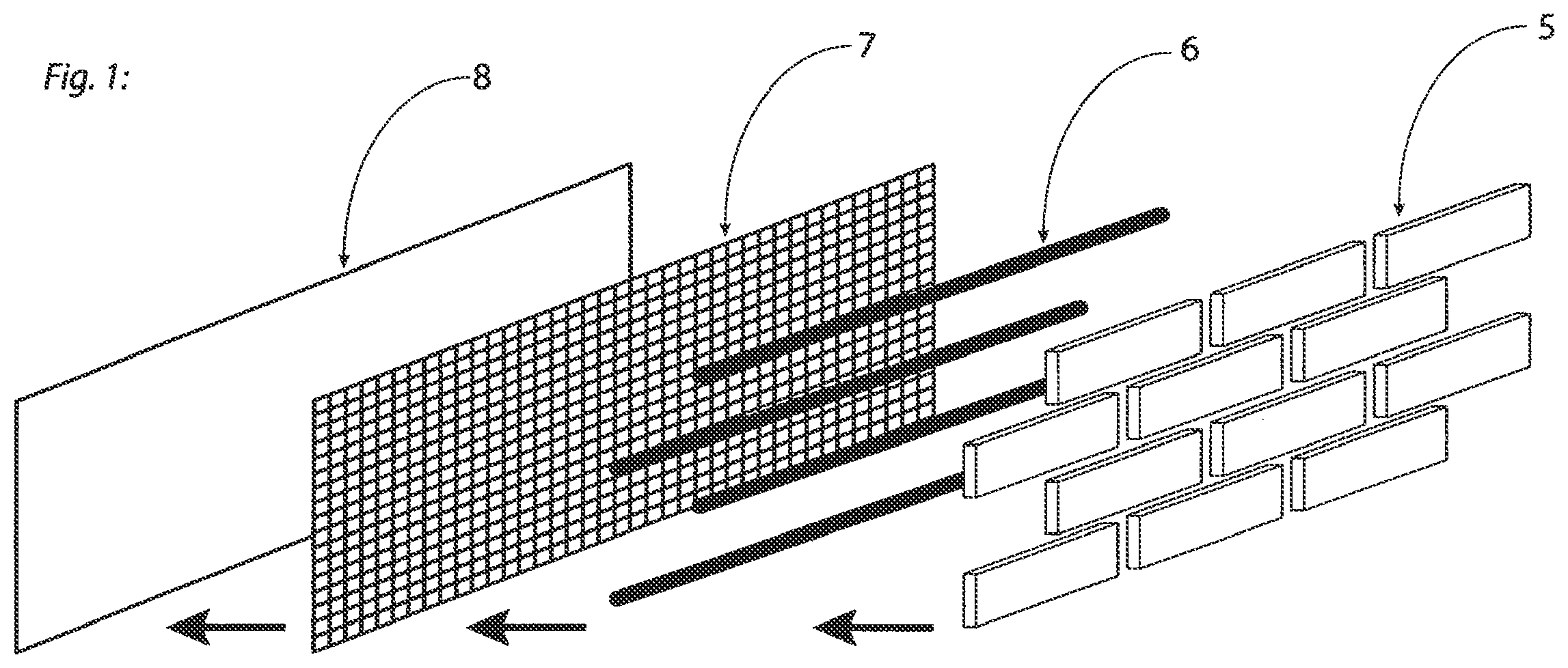 Patent US11781322 — Fiber enforced thin brick sheet and process — Figure 1