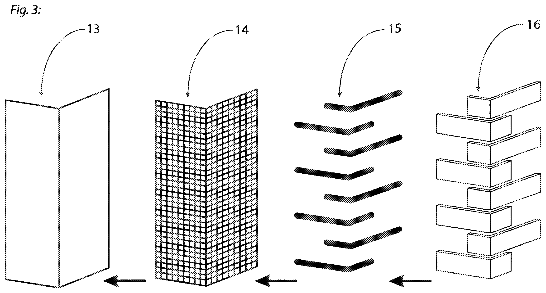Patent US11781322 Figure 3 – Fiber enforced thin brick sheet and process