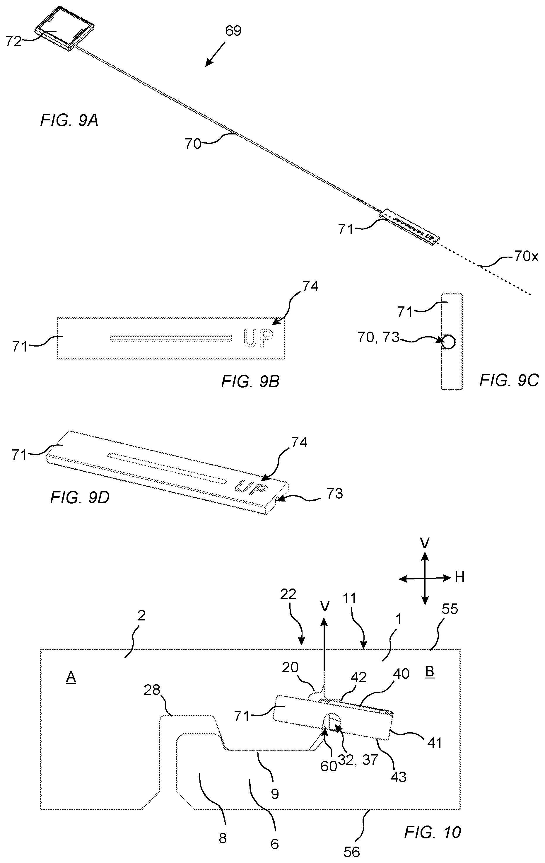 Patent US11781324 Figure 9 – Unlocking system for panels