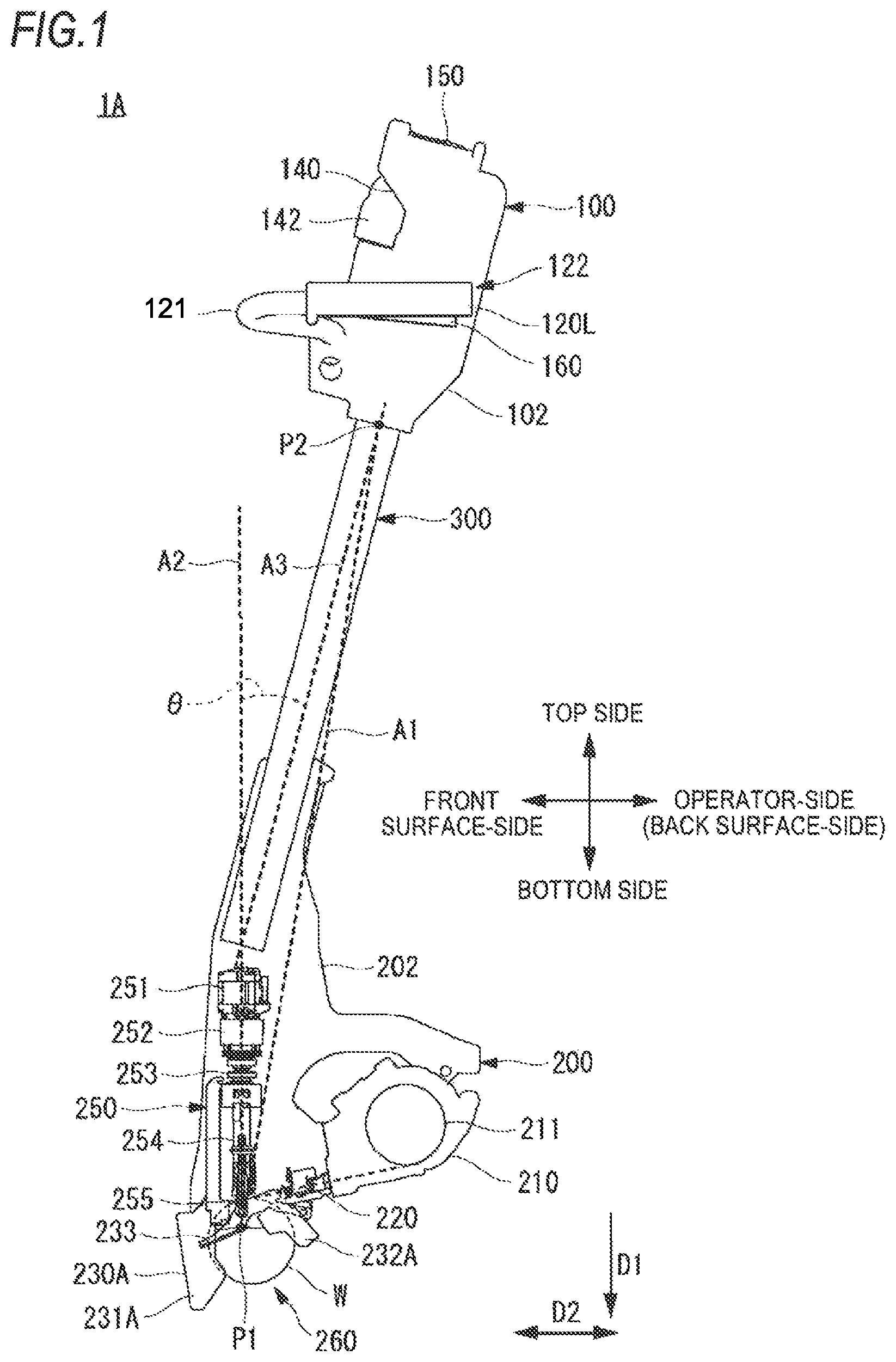 Patent US11781328 Figure 1 – Binding machine