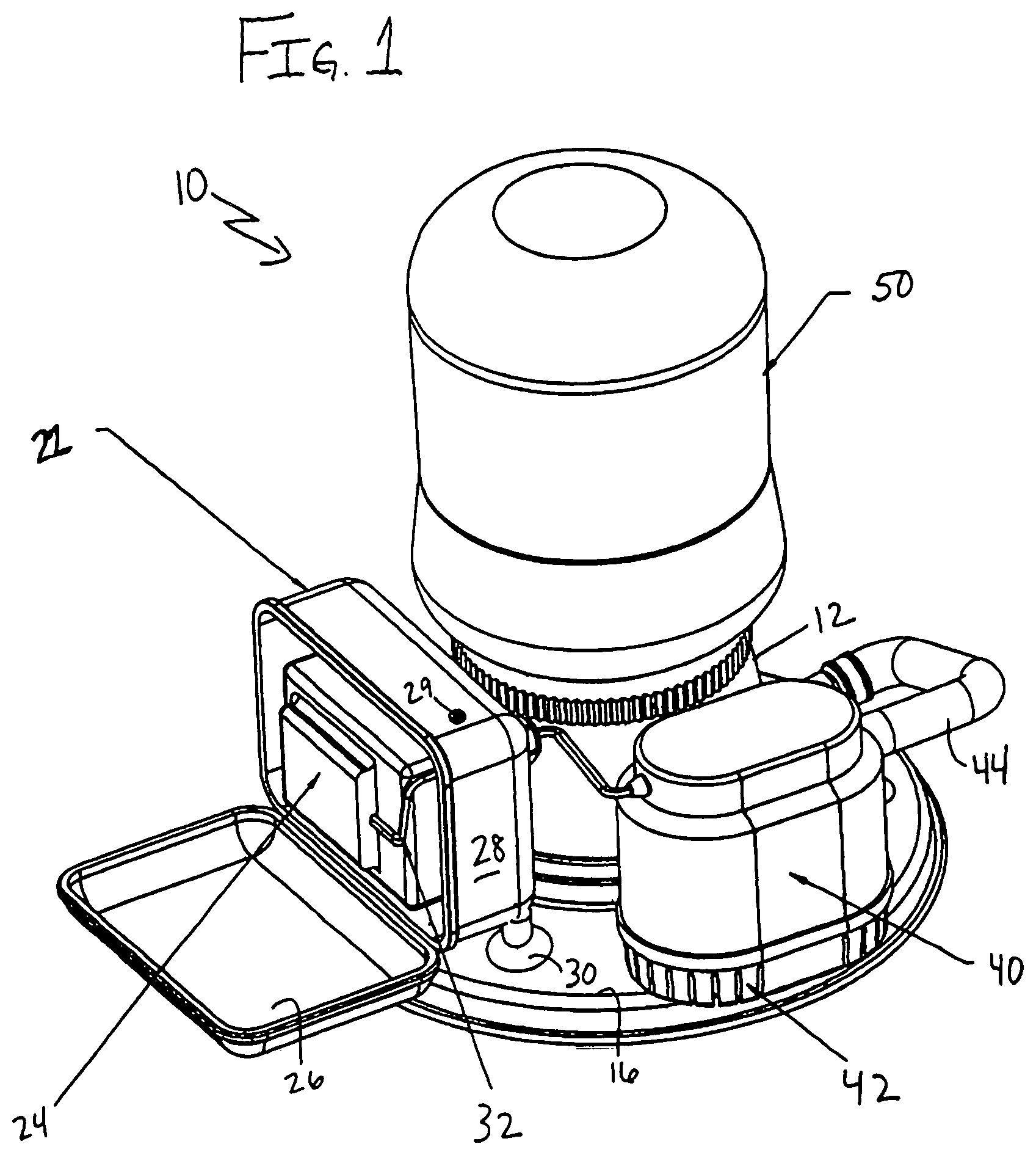 Patent US11781334 Figure 1 – Submersible pool and spa cleaning system