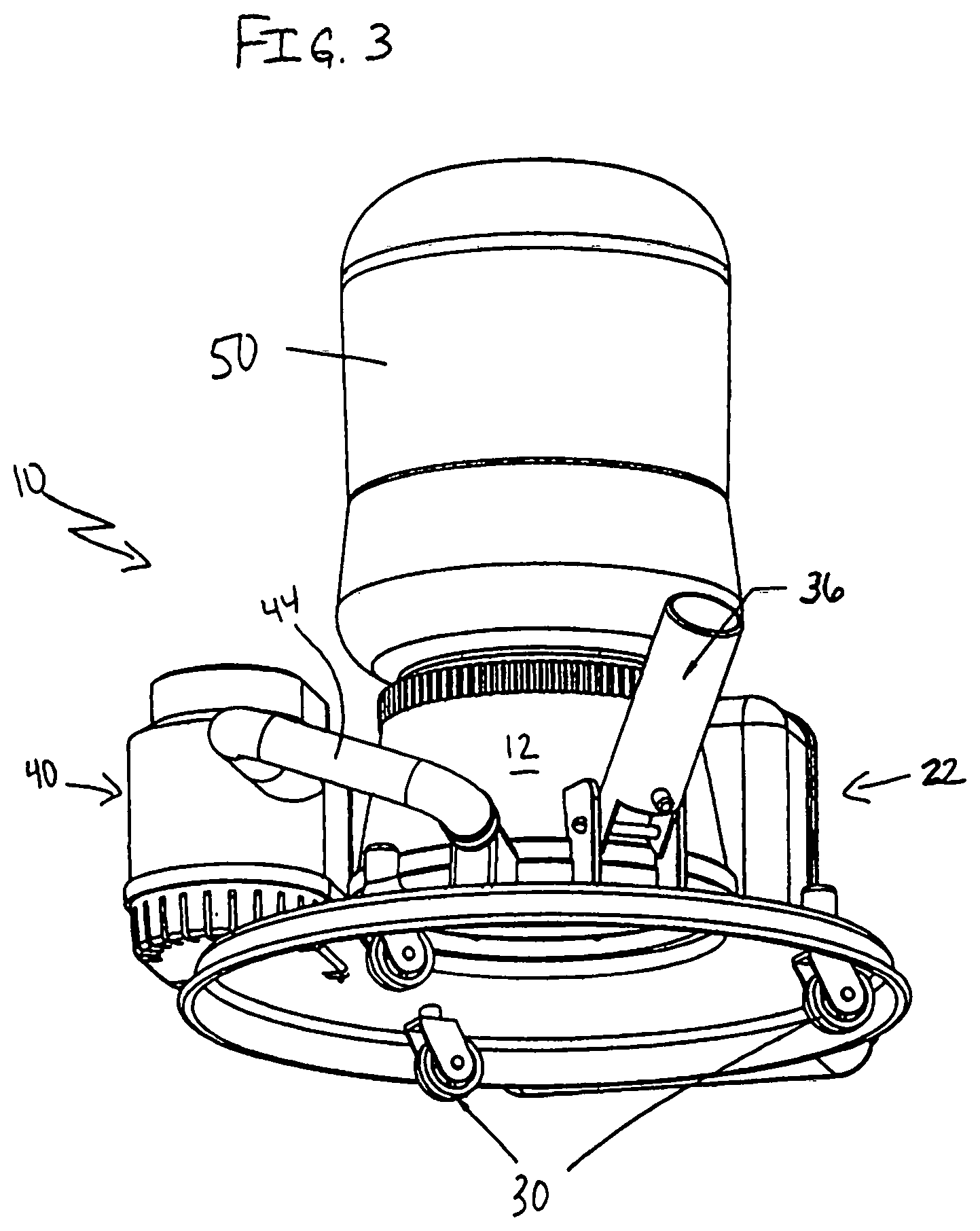 Patent US11781334 Figure 3 – Submersible pool and spa cleaning system