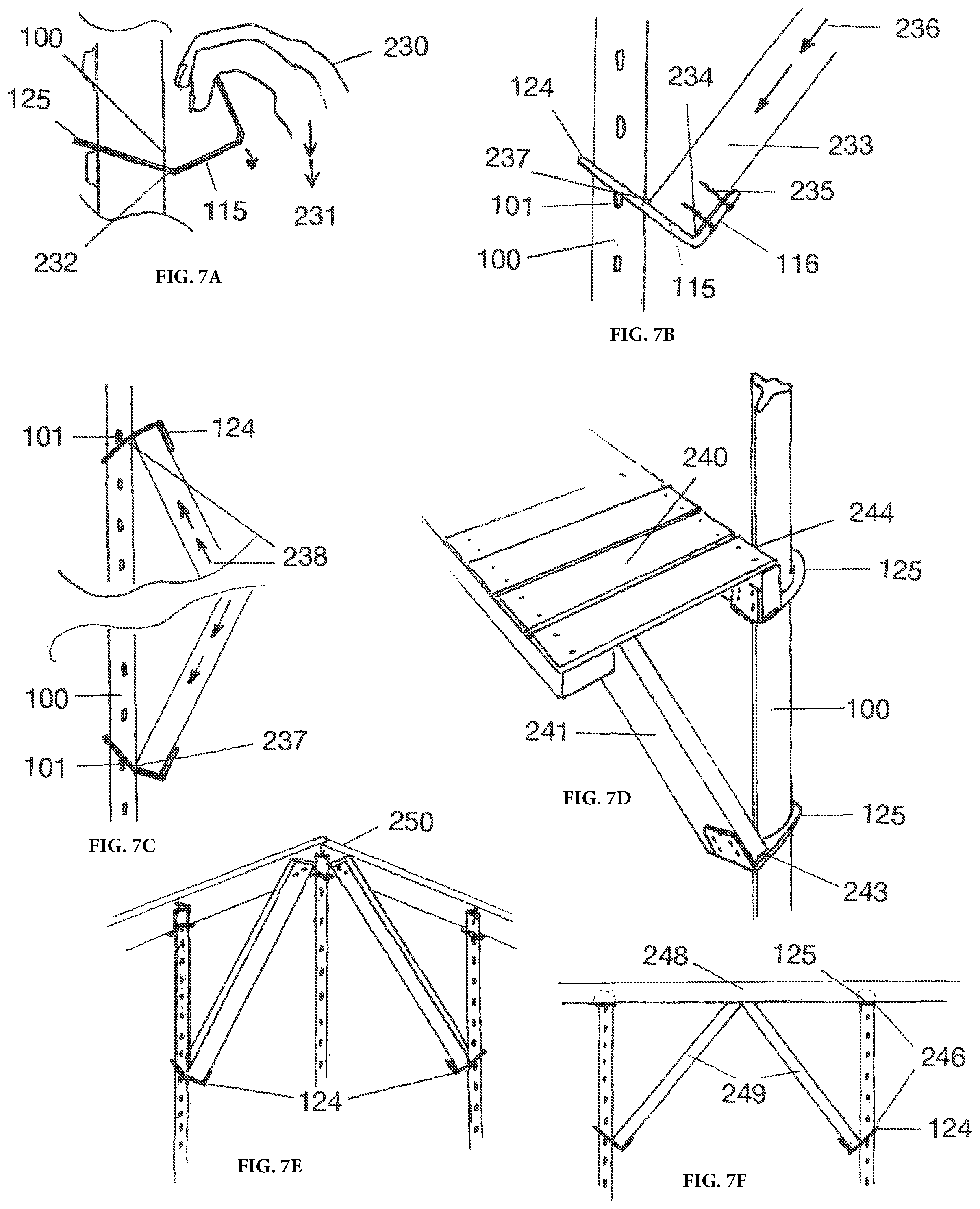Patent US11781337 Figure 7 – Apparatus, system, and method for creation of fences and related structures using t-posts