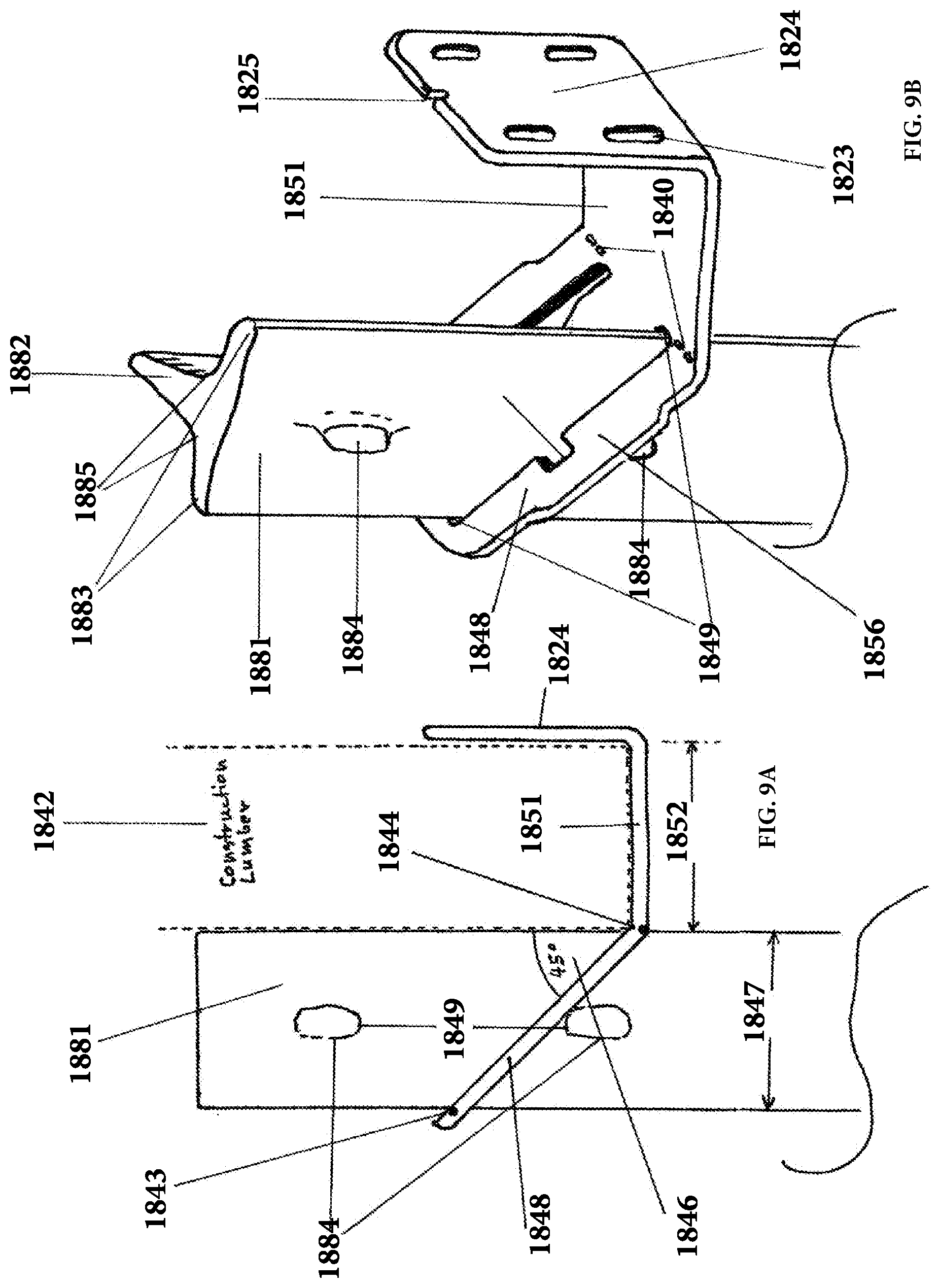Patent US11781337 Figure 9 – Apparatus, system, and method for creation of fences and related structures using t-posts