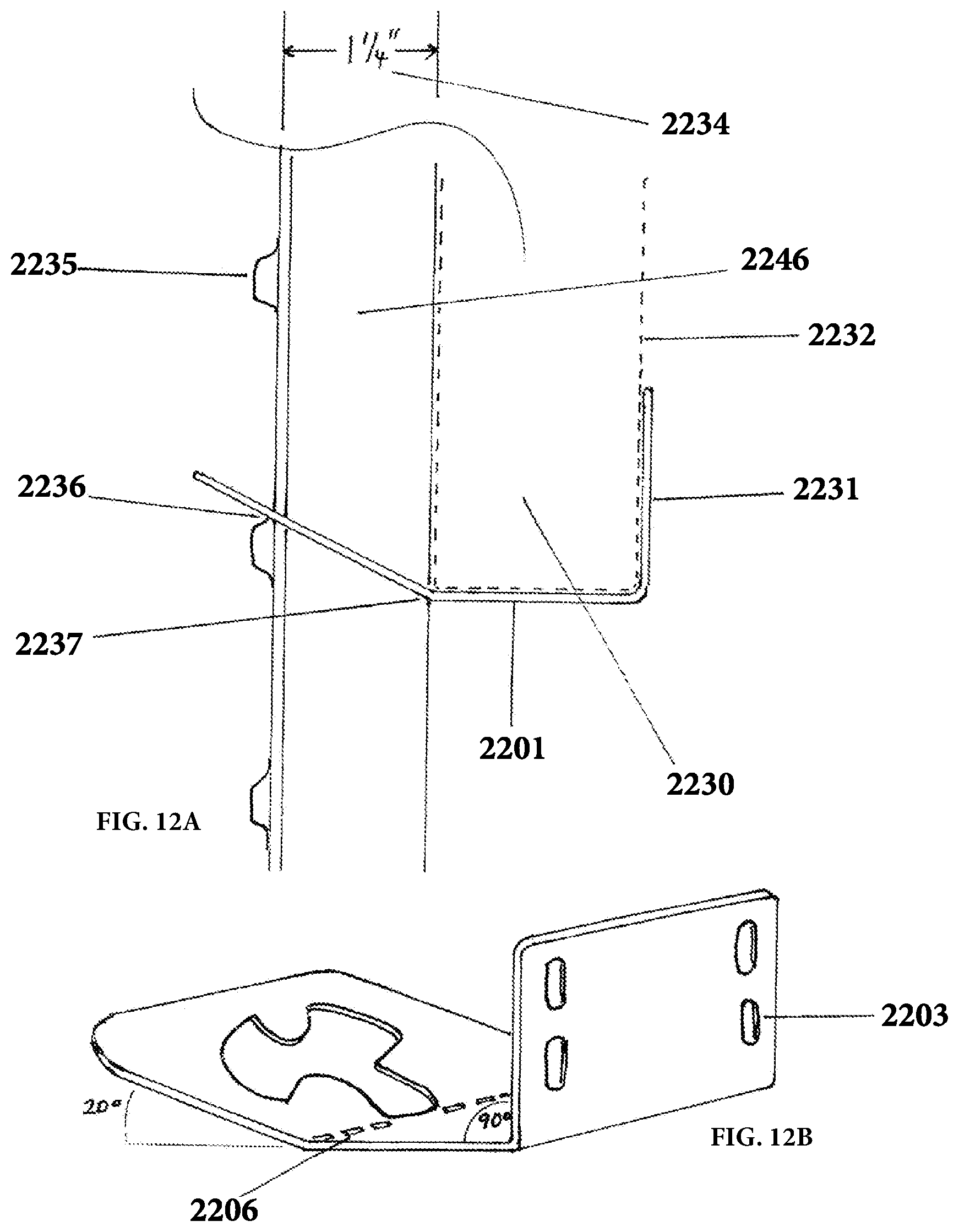 Patent US11781337 Figure 12 – Apparatus, system, and method for creation of fences and related structures using t-posts