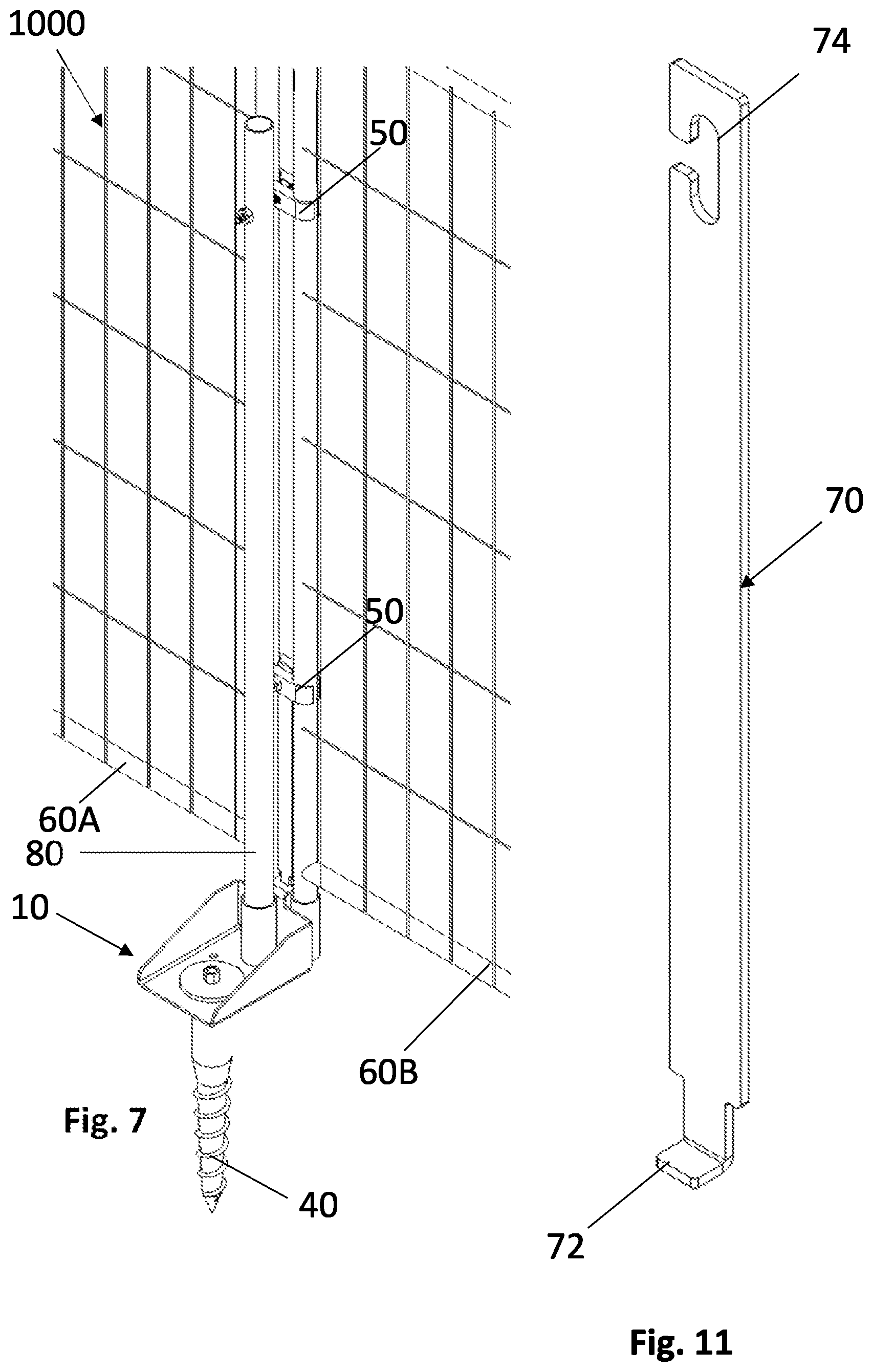 Patent US11781338 Figure 5 – Fence bracket and fence bracket system