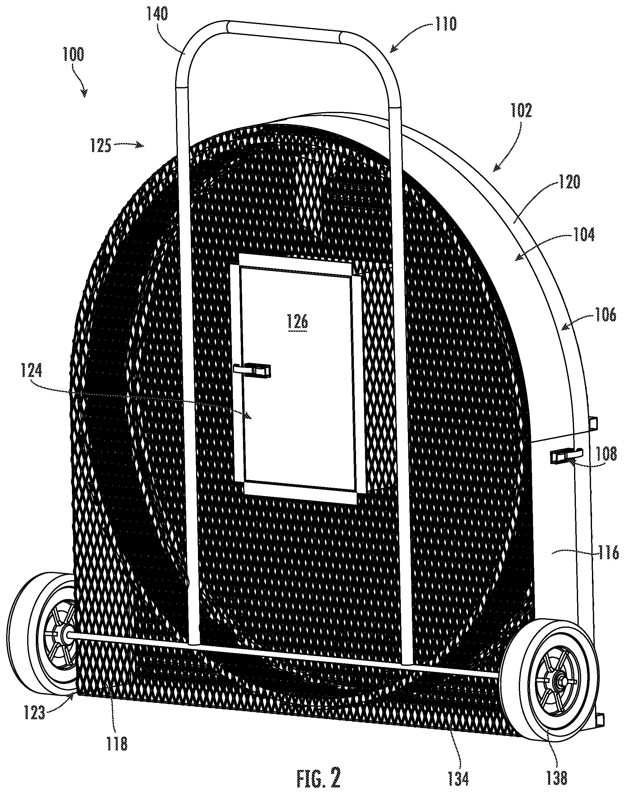 Patent US11781339 Figure 2 – Portable razor wire rapid deployment unit