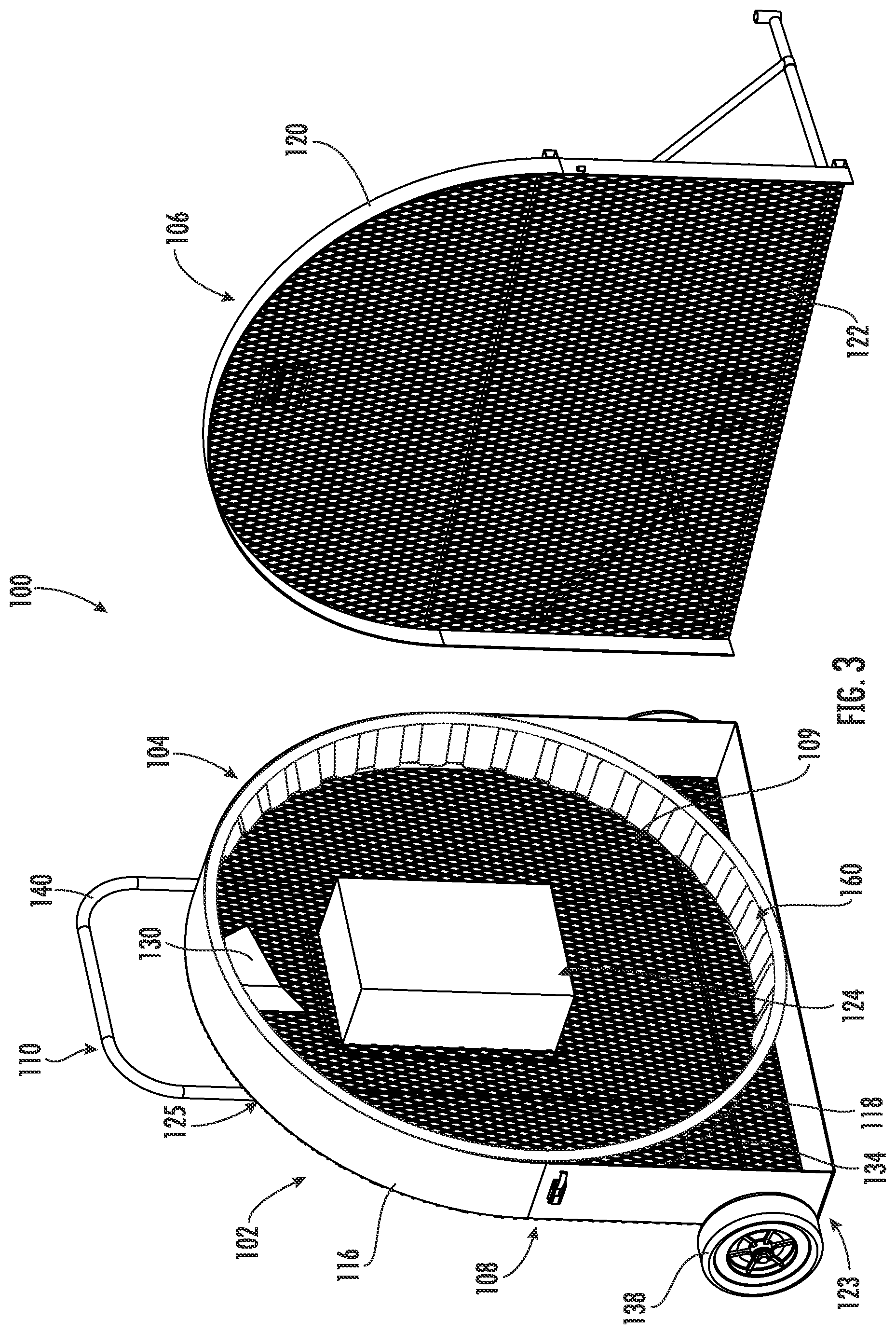 Patent US11781339 Figure 3 – Portable razor wire rapid deployment unit