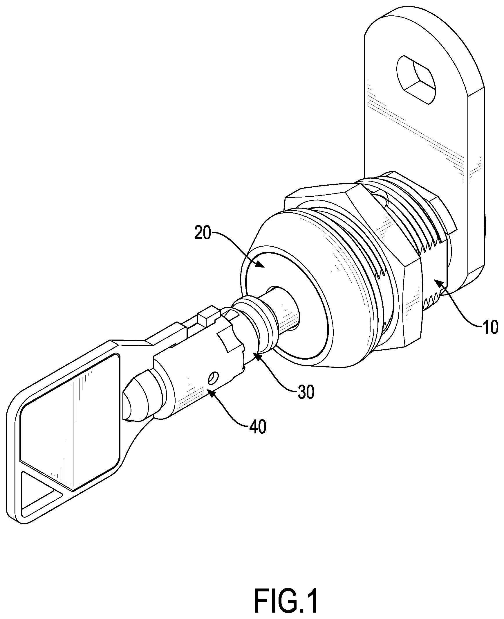 Patent US11781343 Figure 1 – Dust-proof and anti-theft tubular lock assembly