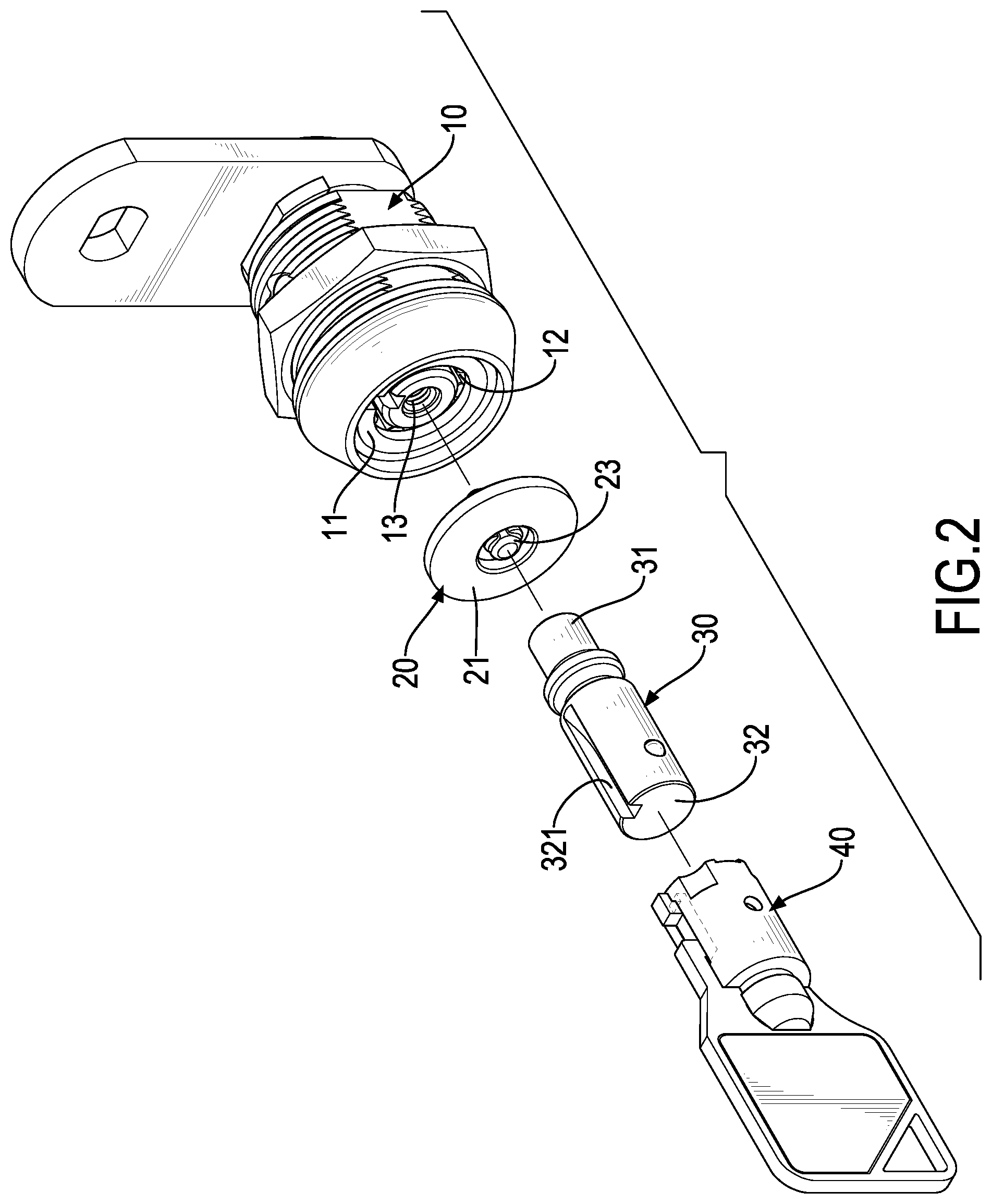 Patent US11781343 Figure 2 – Dust-proof and anti-theft tubular lock assembly