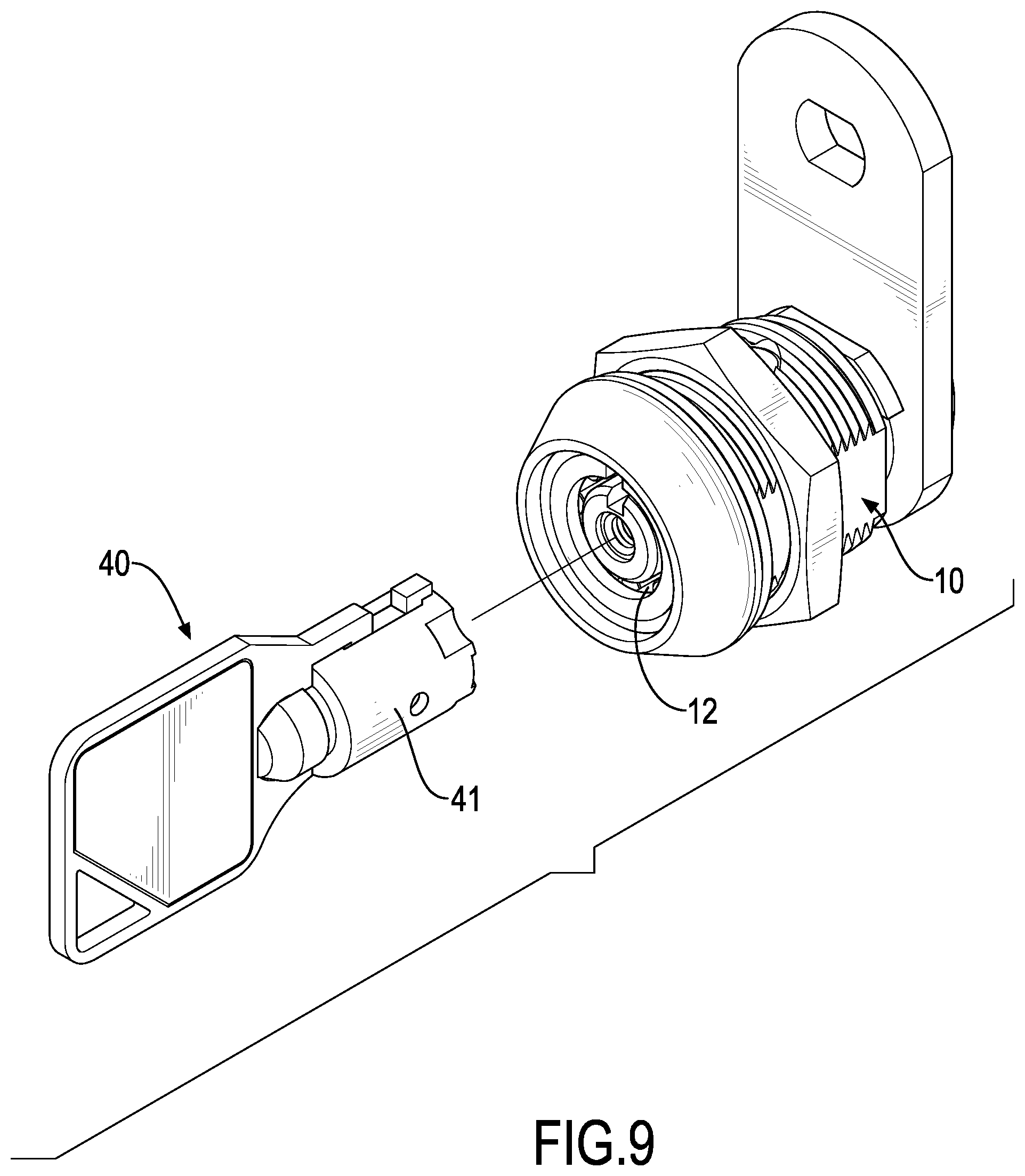 Patent US11781343 Figure 9 – Dust-proof and anti-theft tubular lock assembly