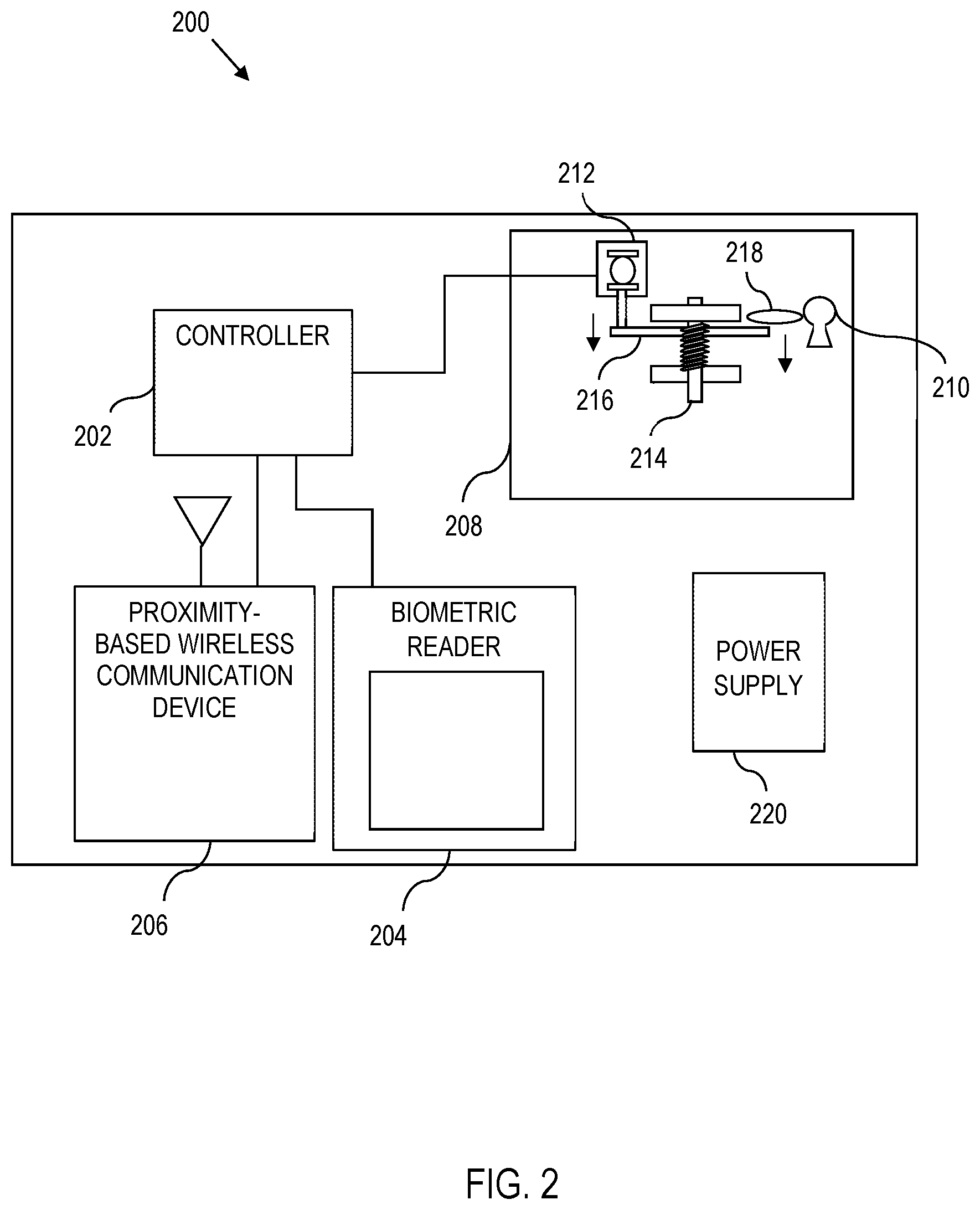 Patent US11781344 Figure 2 – Electronic lock