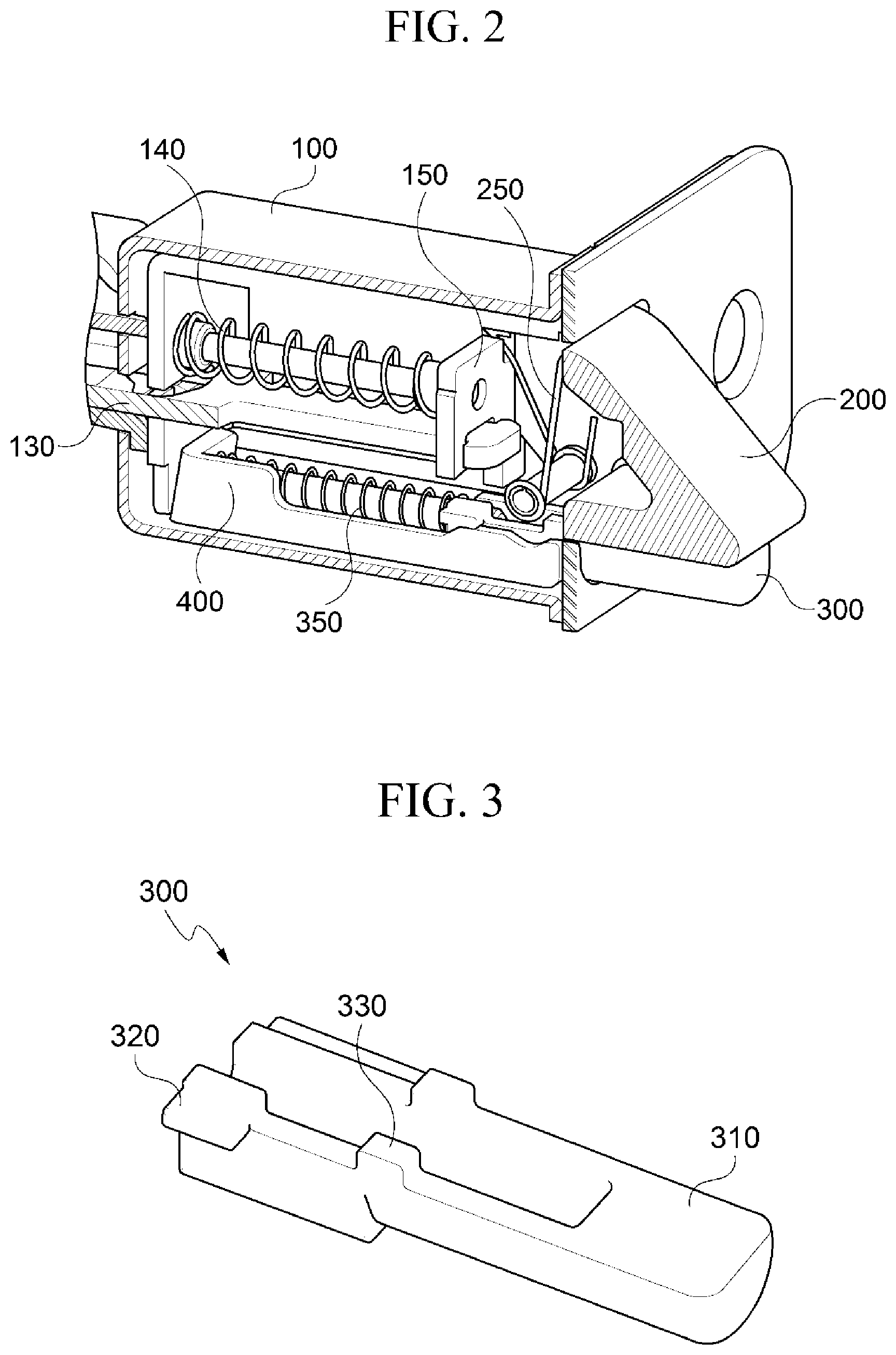 Patent US11781346 Figure 2 – Latch structure