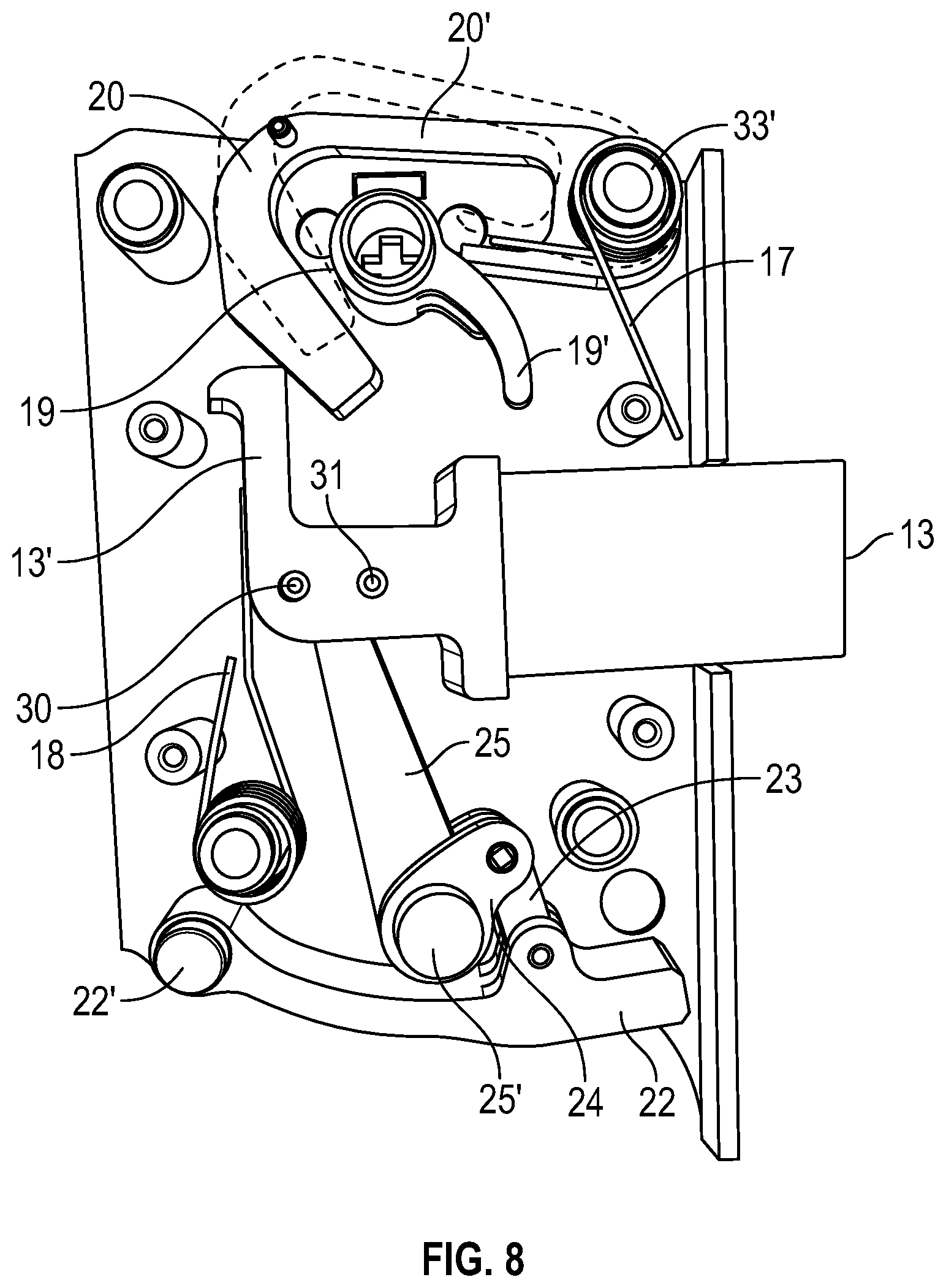 Patent US11781347 Figure 6 – Lock assembly on a security door