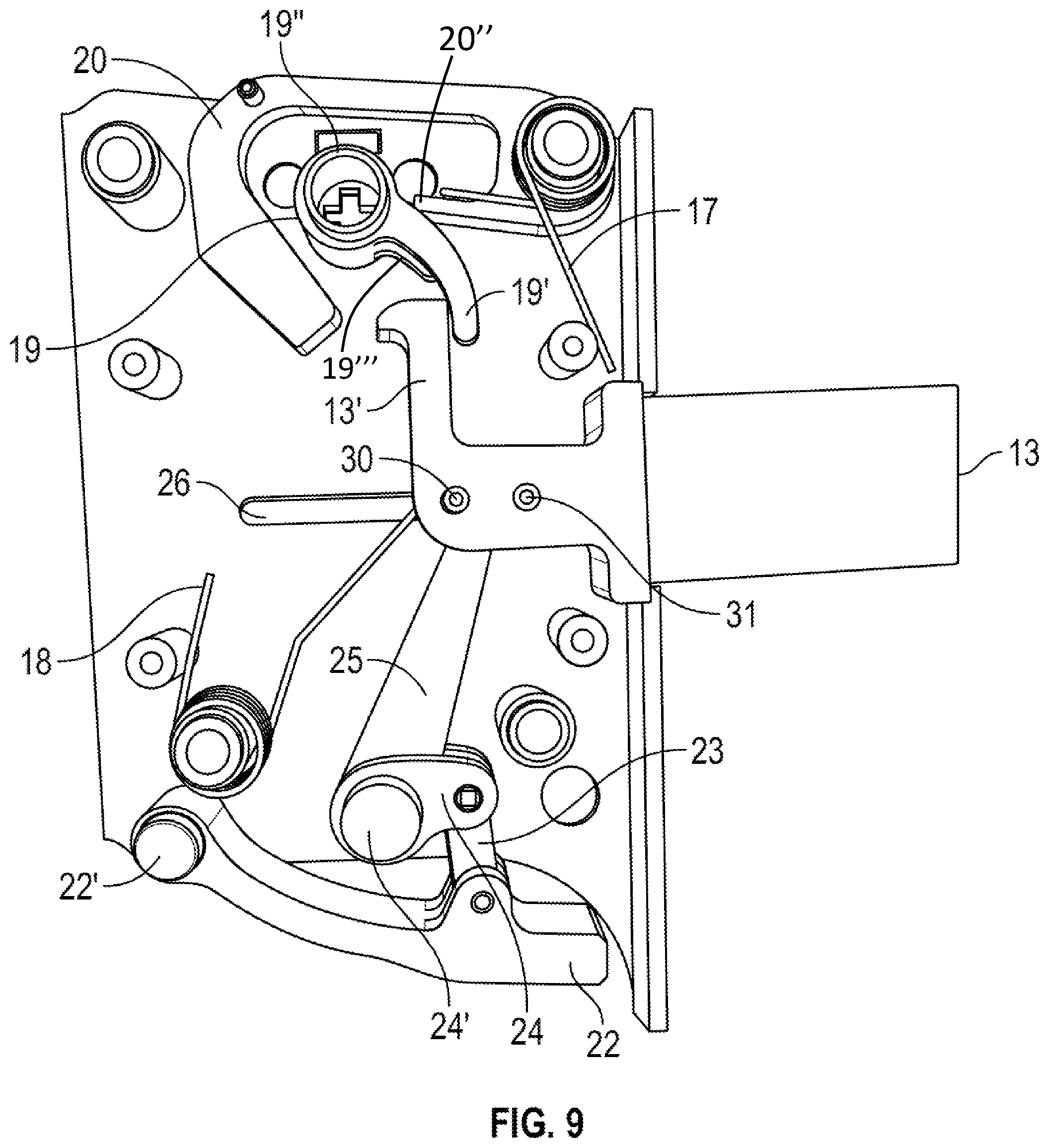 Patent US11781347 Figure 7 – Lock assembly on a security door