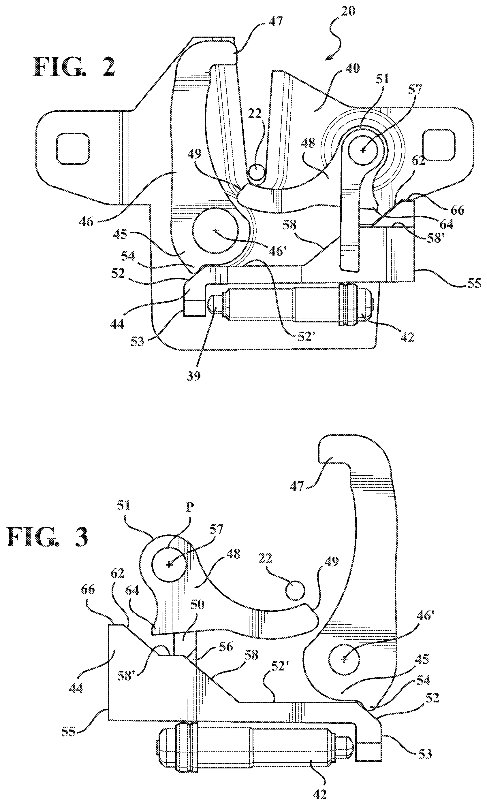 Patent US11781349 Figure 4 – Closure latch assembly for front trunk with pedestrian protection features