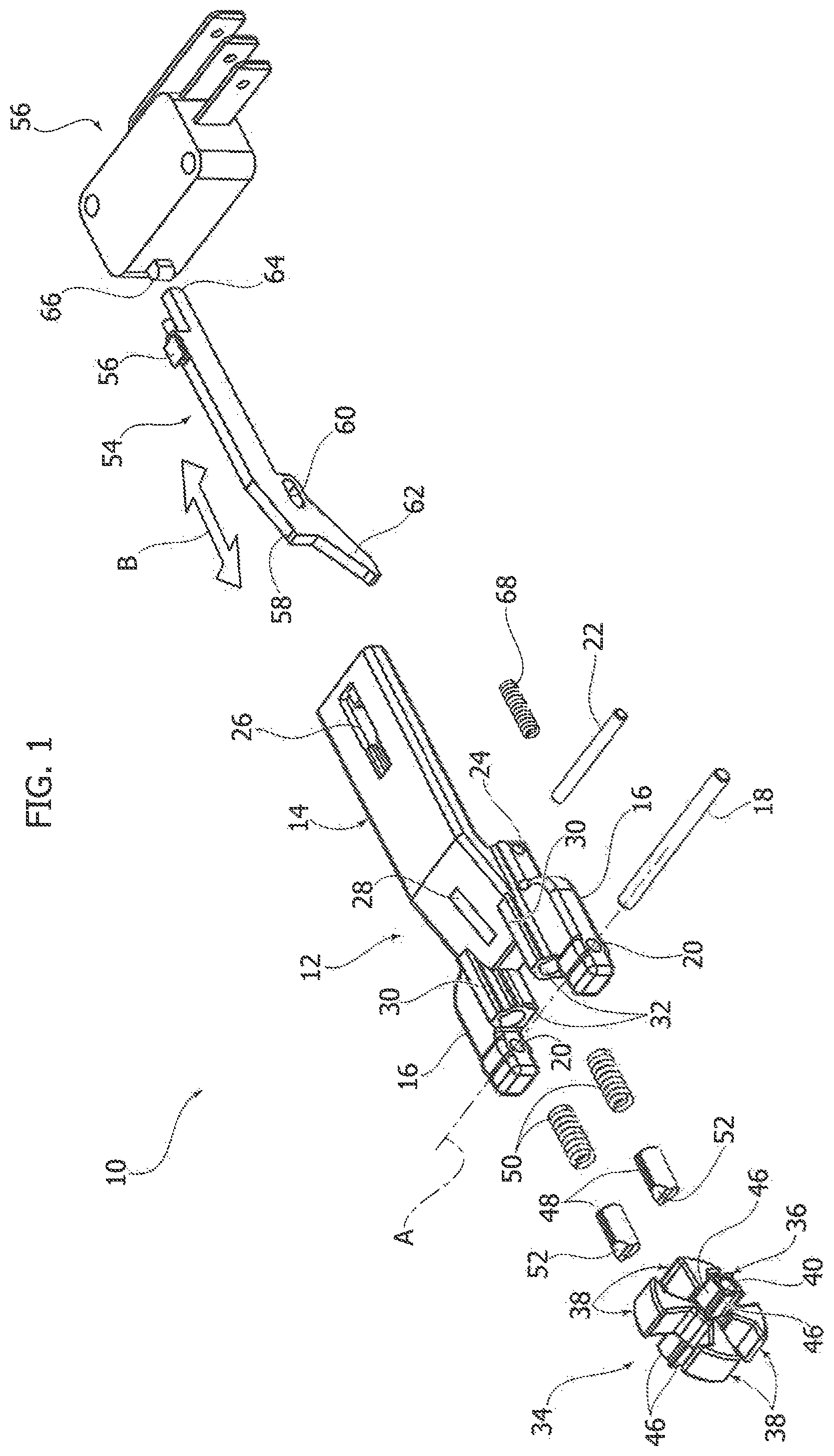 Patent US11781351 Figure 1 – Door-lock device for household appliance, in particular dishwashers