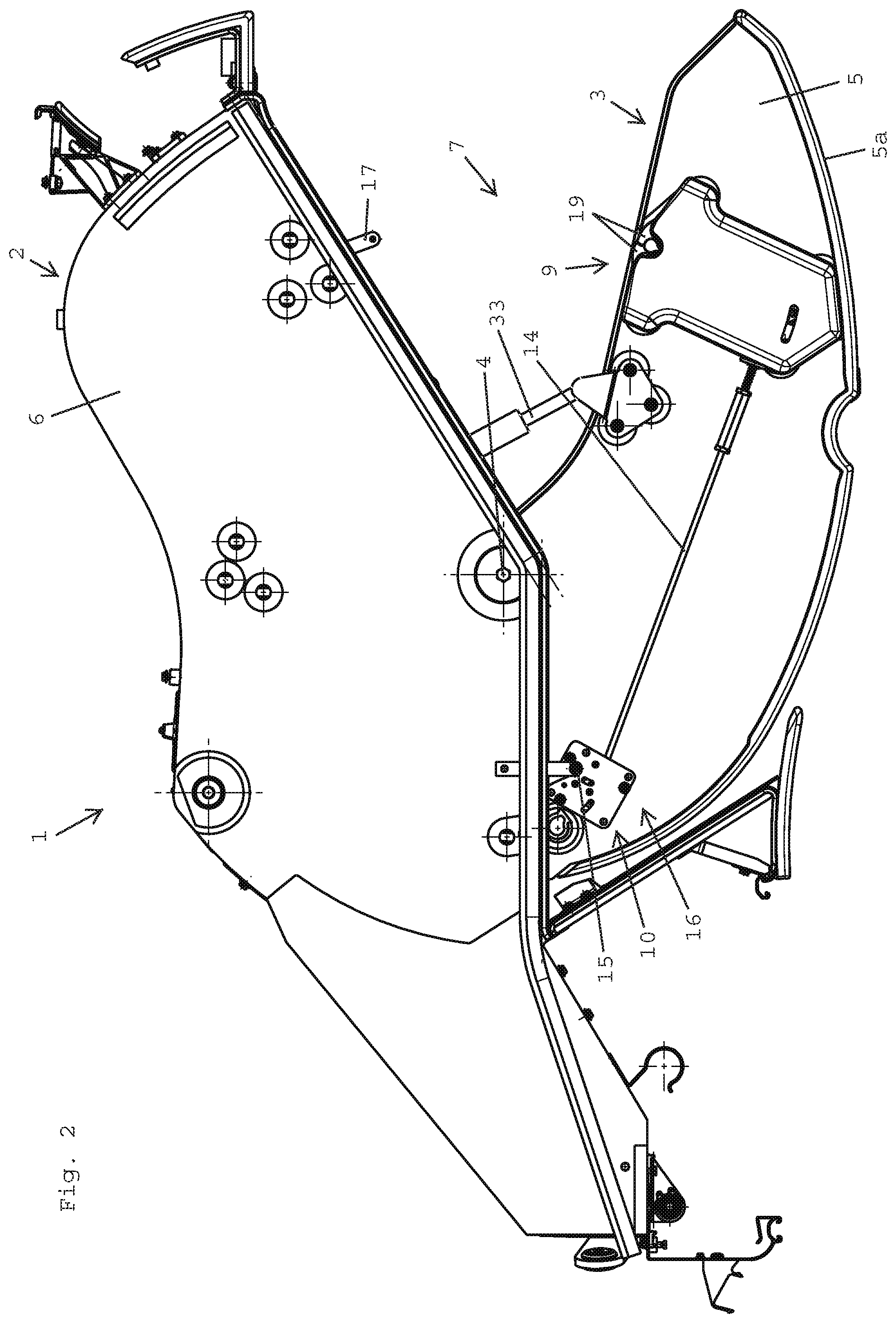 Patent US11781352 Figure 2 – Overhead luggage compartment