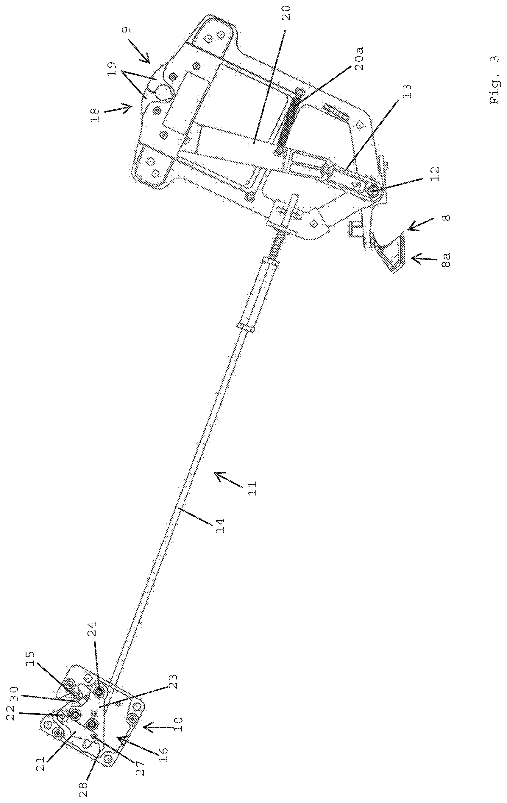 Patent US11781352 Figure 3 – Overhead luggage compartment