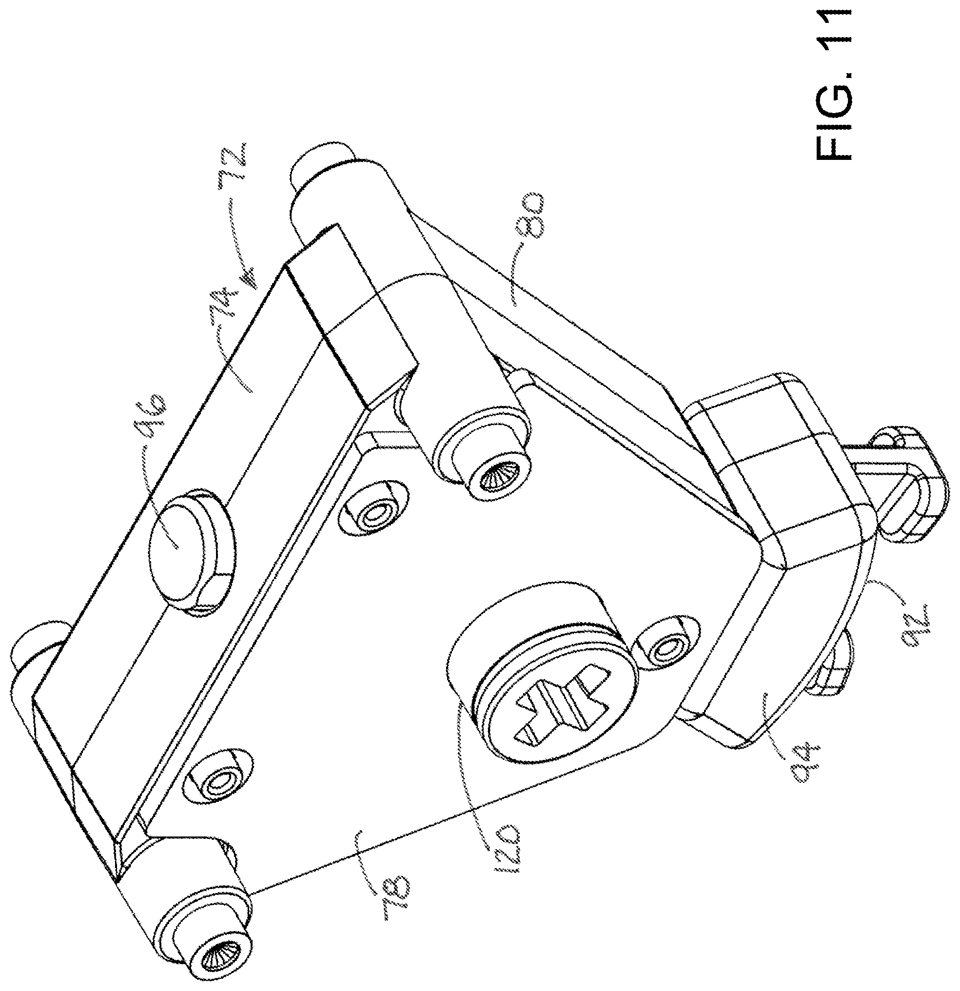 Patent US11781355 Figure 11 – Roller assembly with side-accessed adjustment mechanism
