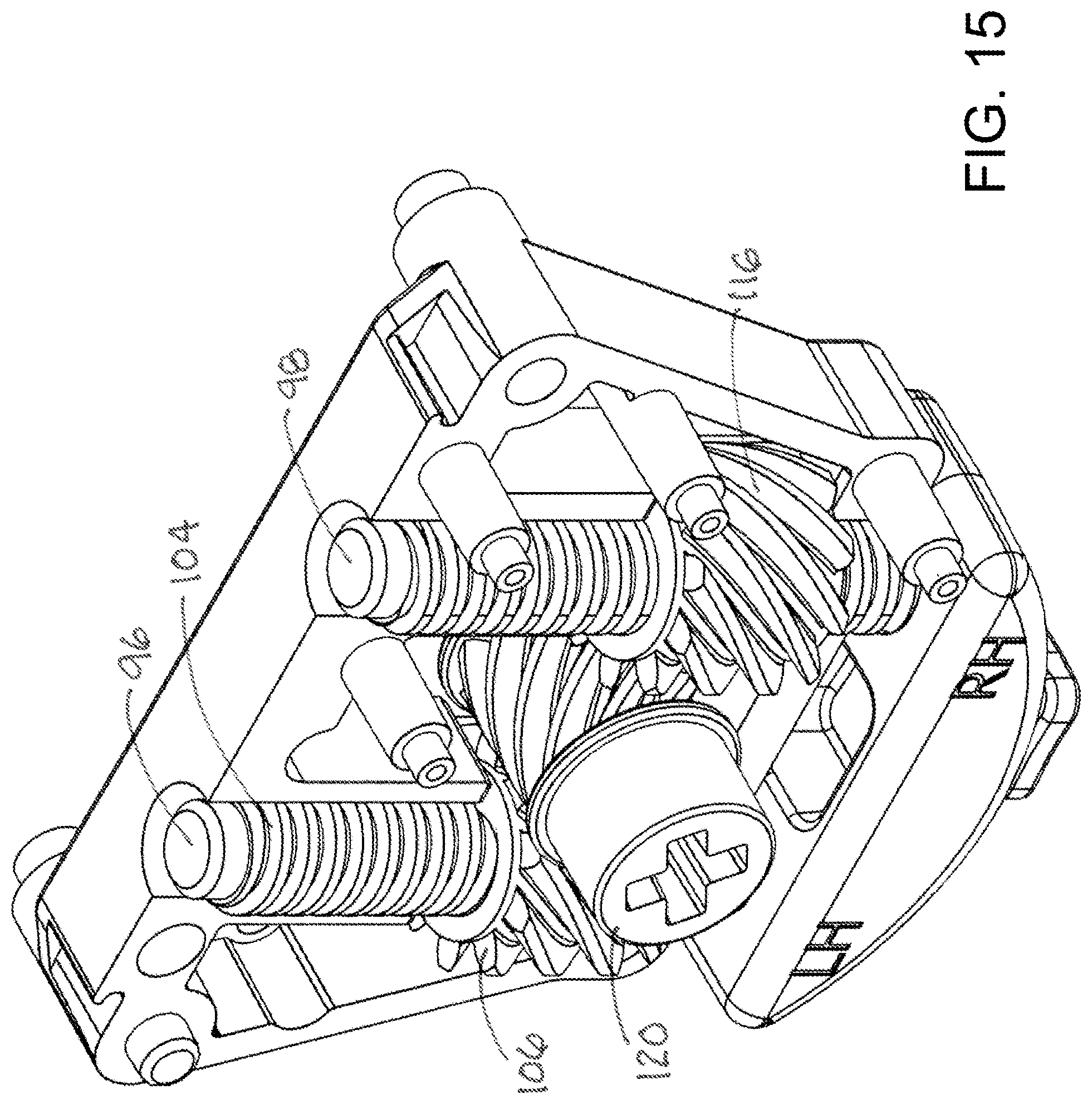 Patent US11781355 Figure 15 – Roller assembly with side-accessed adjustment mechanism