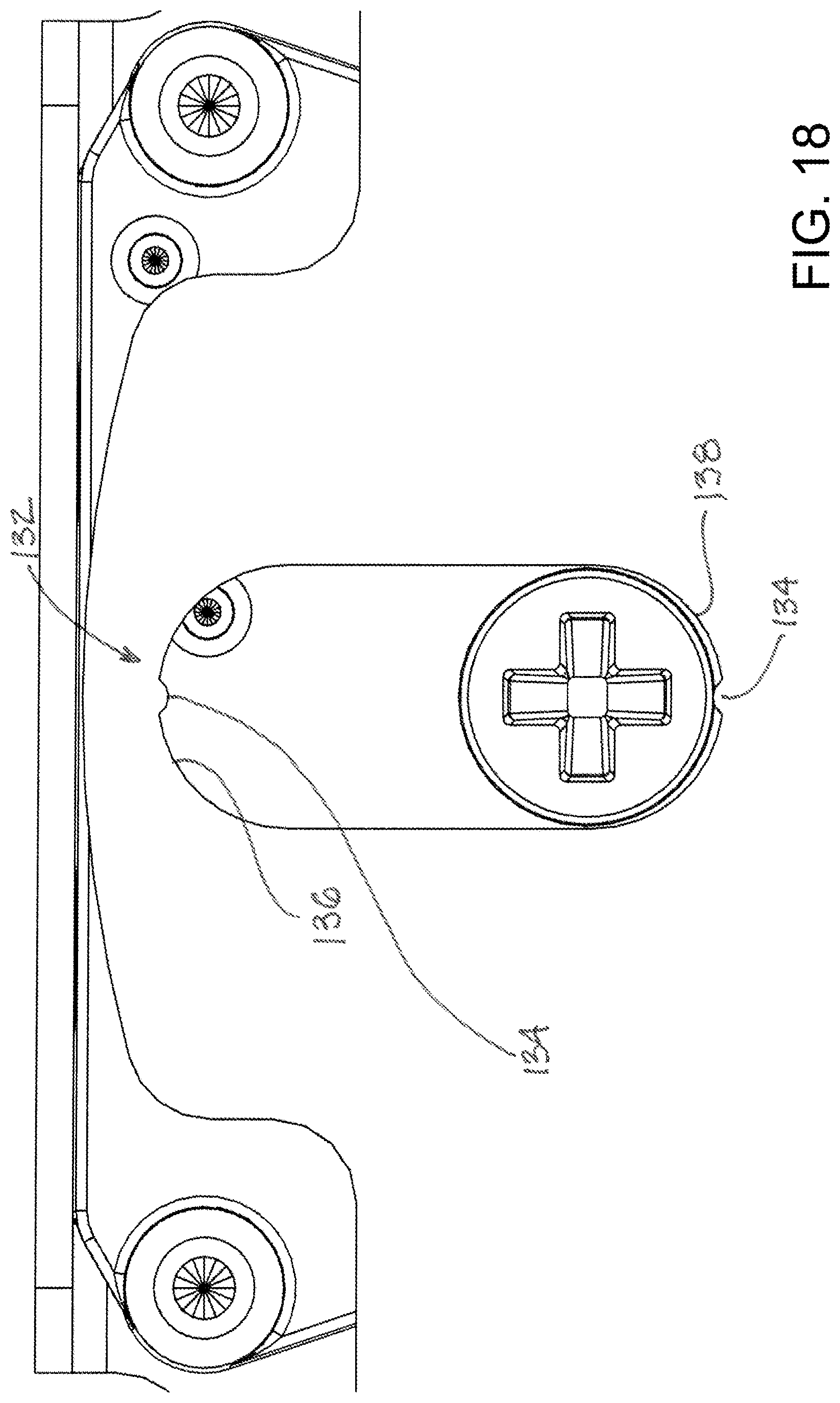 Patent US11781355 Figure 18 – Roller assembly with side-accessed adjustment mechanism