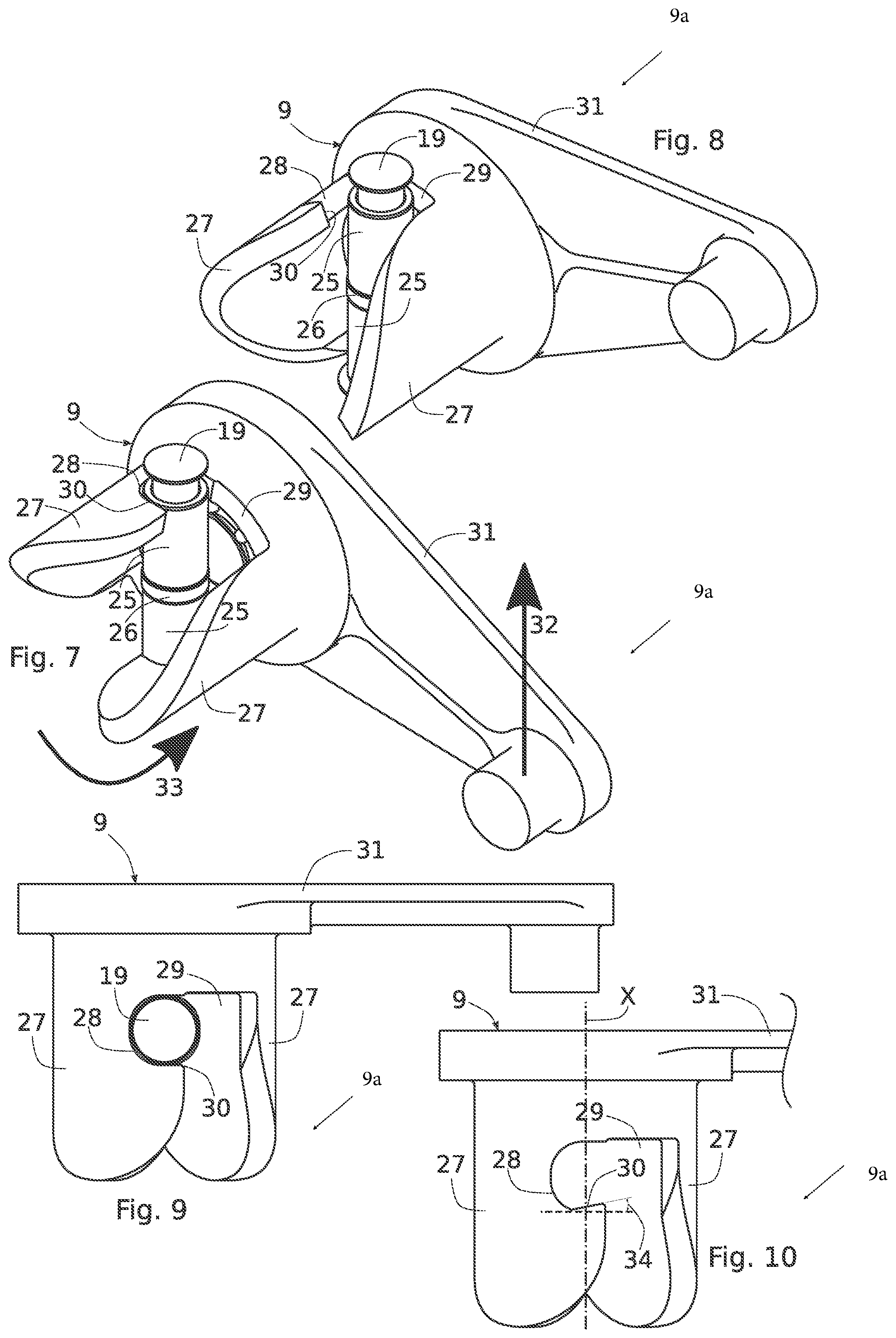 Patent US11781357 Figure 4 – Emergency opening device for an aircraft door, comprising a retaining member with a hook