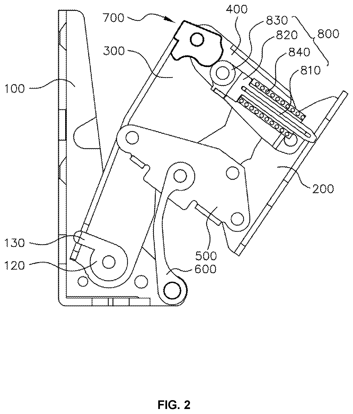Patent US11781362 Figure 2 – Multi-link door hinge