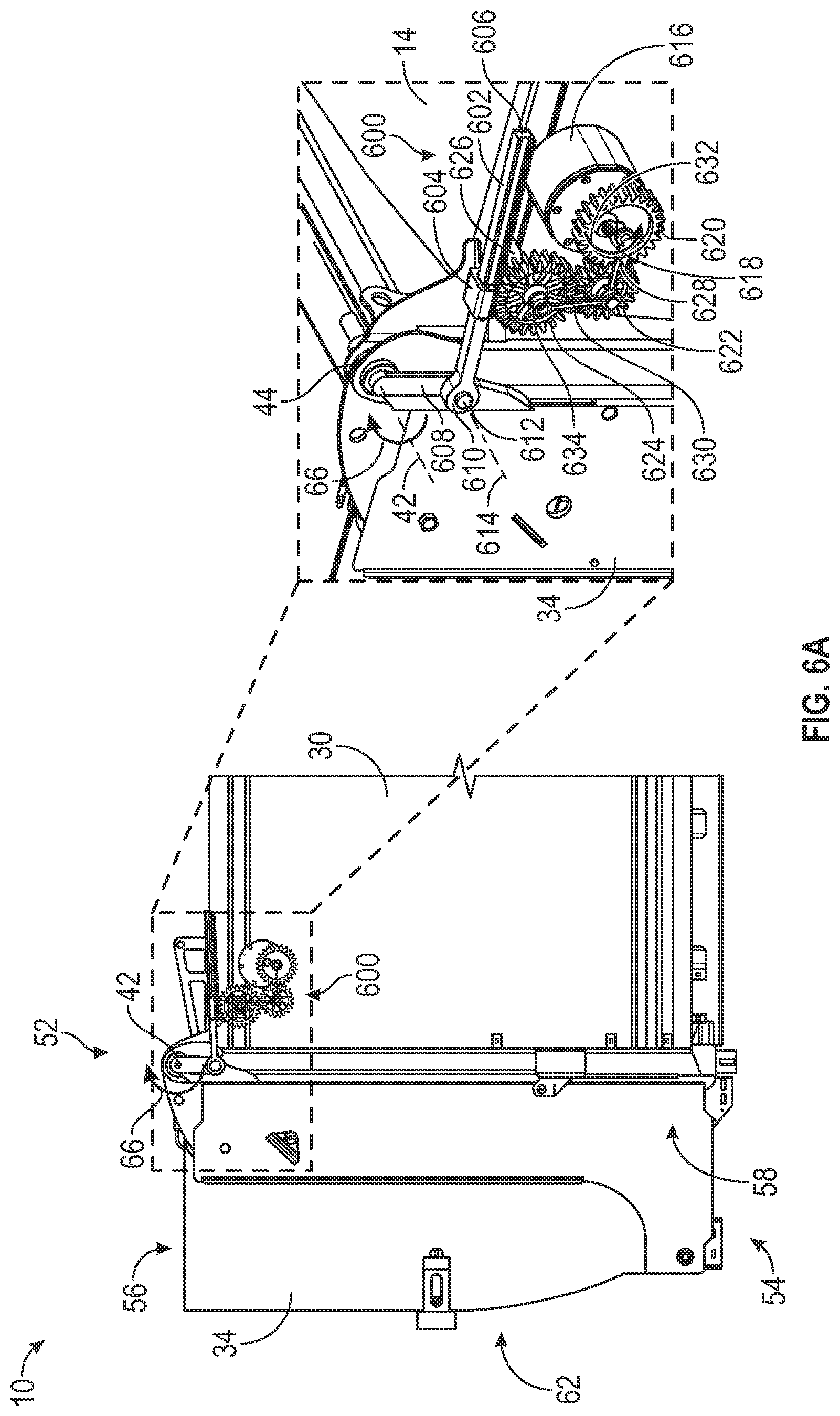 Patent US11781365 Figure 6 – Electric tailgate for electric refuse vehicle