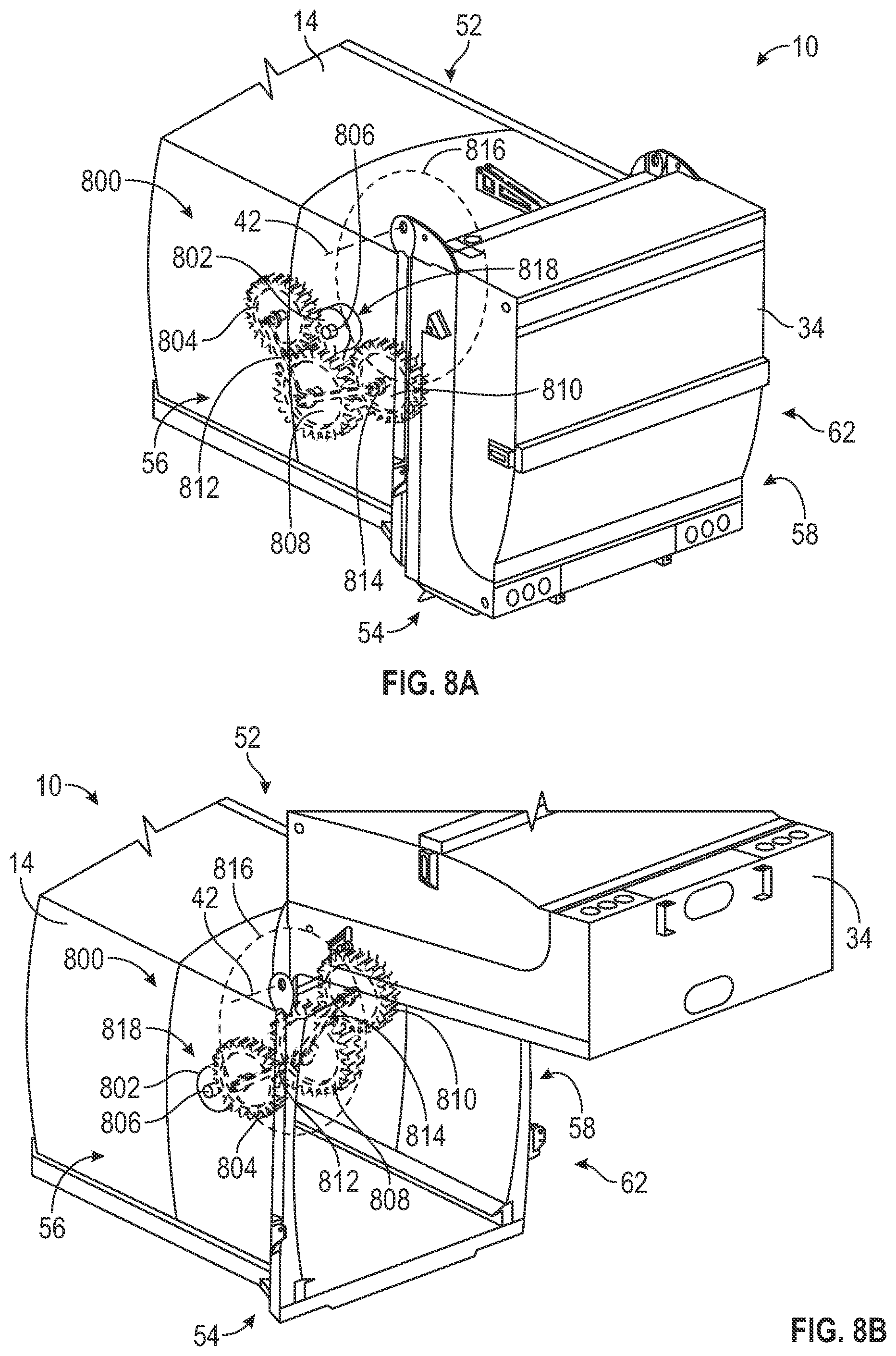 Patent US11781365 Figure 9 – Electric tailgate for electric refuse vehicle