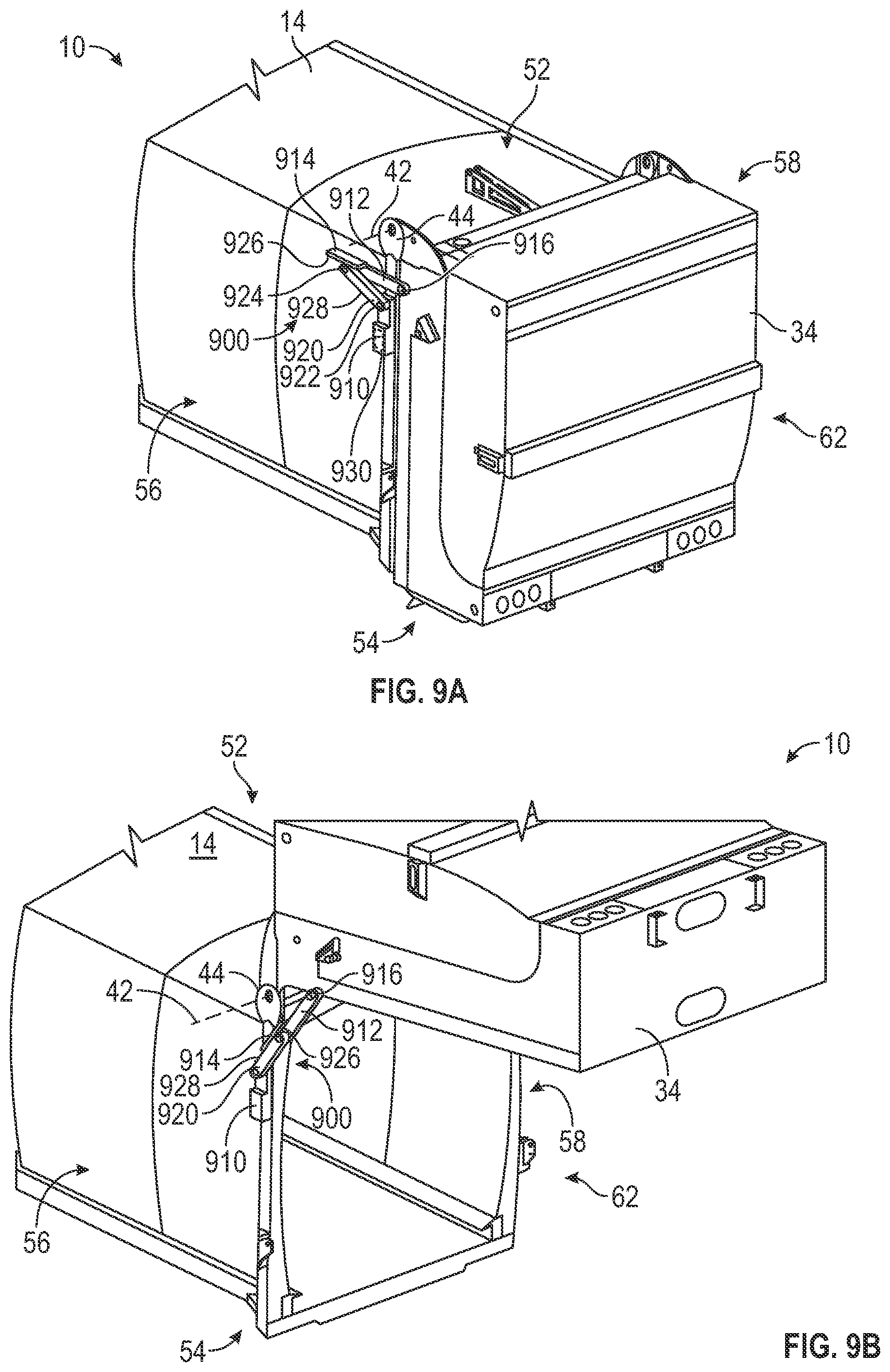 Patent US11781365 Figure 10 – Electric tailgate for electric refuse vehicle