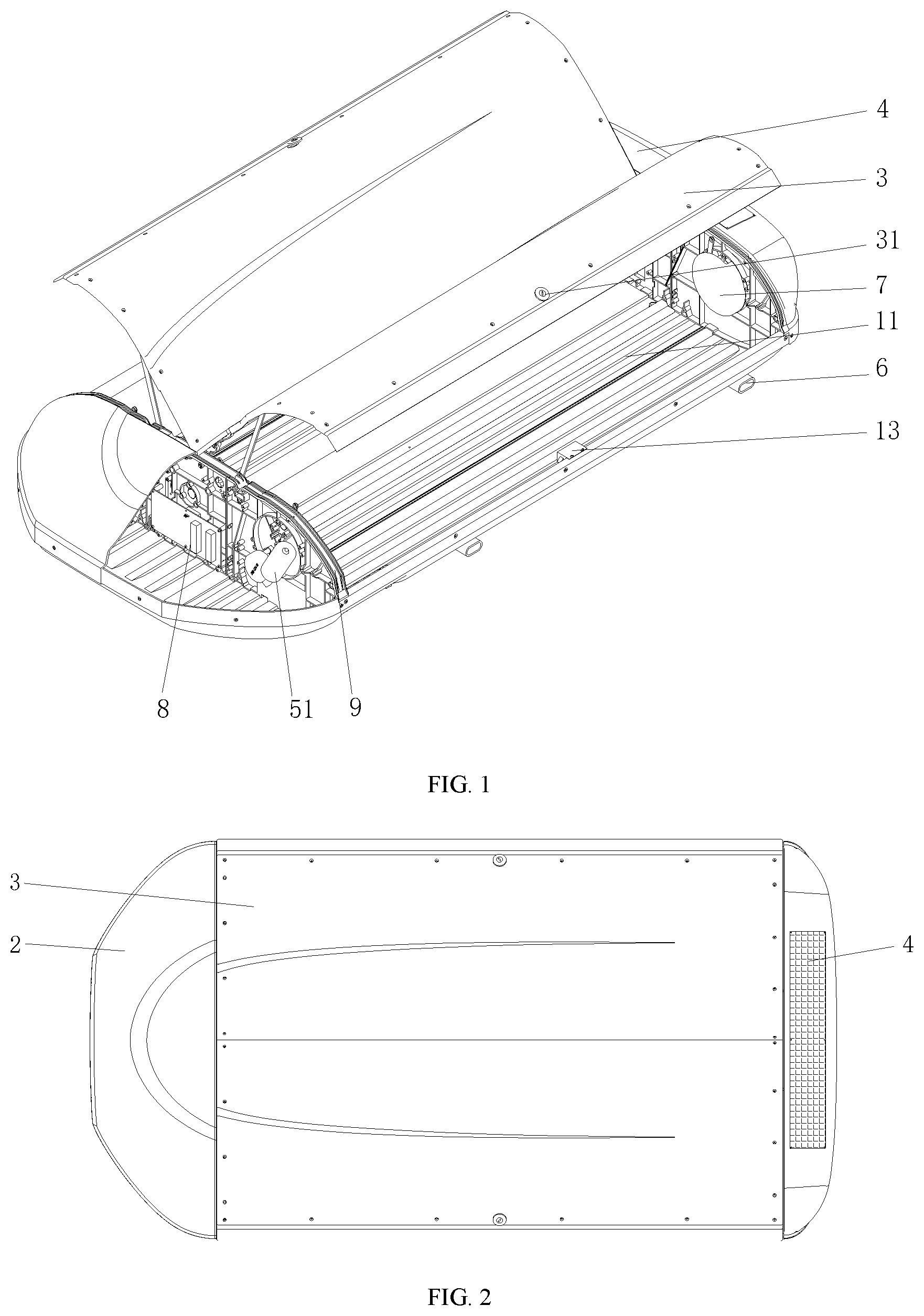 Patent US11781366 Figure 1 – Vehicle-mounted luggage case with doors opening on both sides