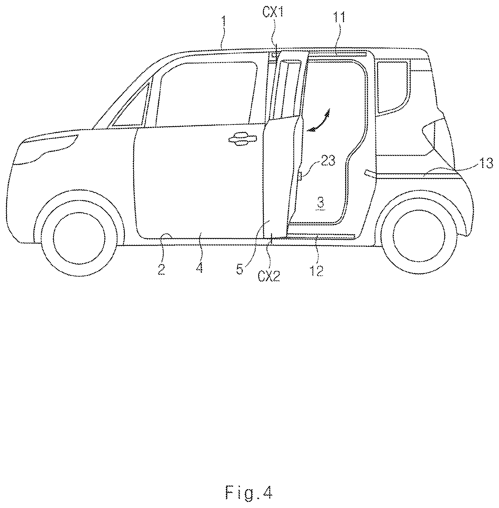 Patent US11781367 Figure 4 – Vehicle door opening and closing apparatus