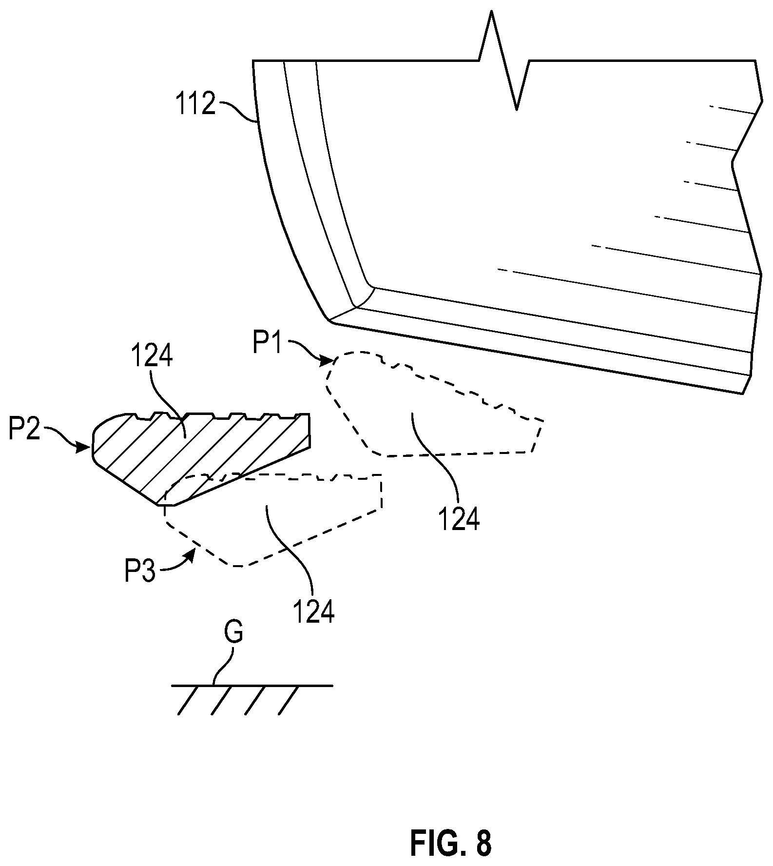 Patent US11781369 Figure 8 – Running board activated vehicle powered closure member systems
