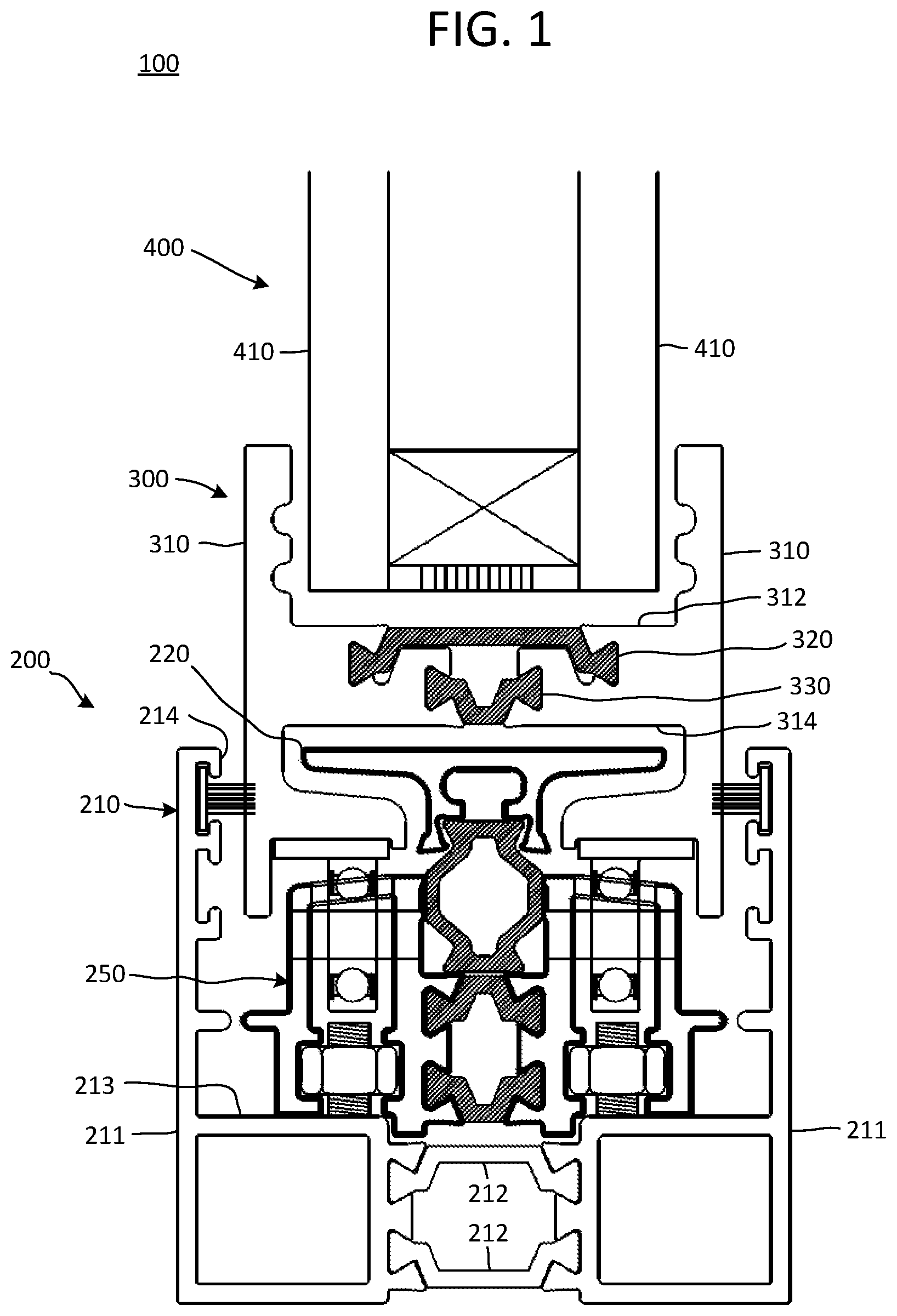 Patent US11781370 Figure 1 – Adjustable flush threshold for sliding doors and windows