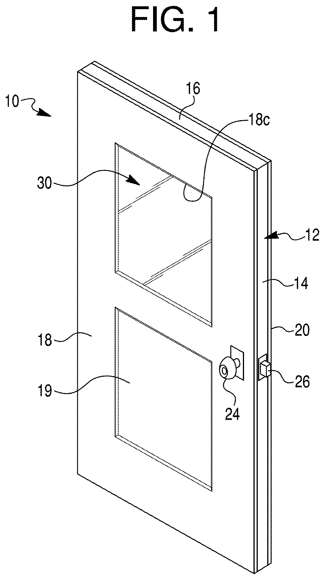 Patent US11781372 Figure 1 – Door assemblies with insulated glazing unit venting