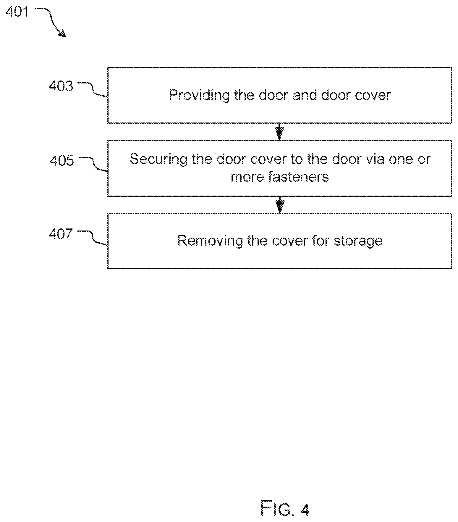 Patent US11781373 Figure 3 – Door cover system and method of use