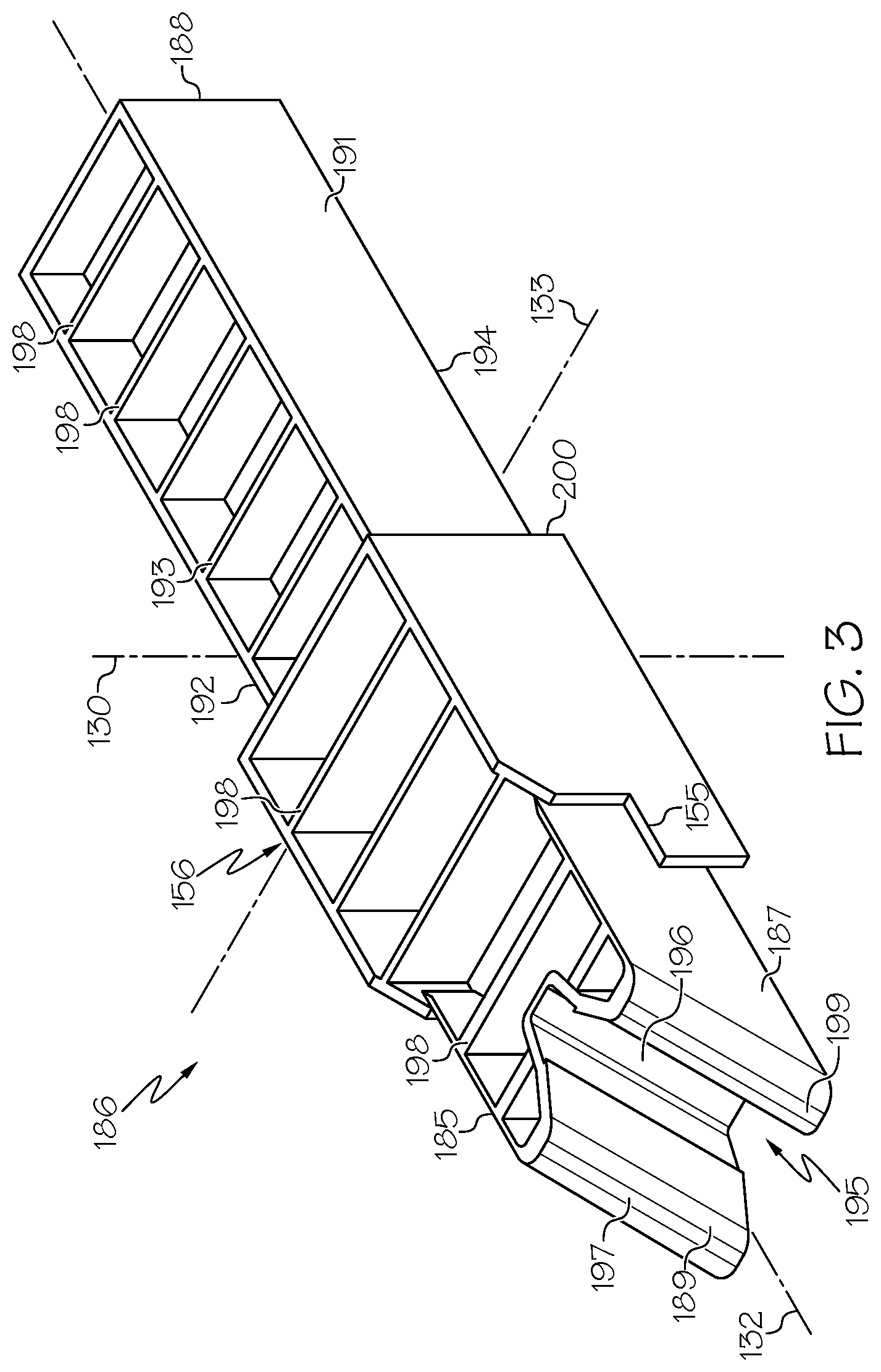 Patent US11781375 Figure 3 – Fenestration unit with panel frame having corner reinforcement plug