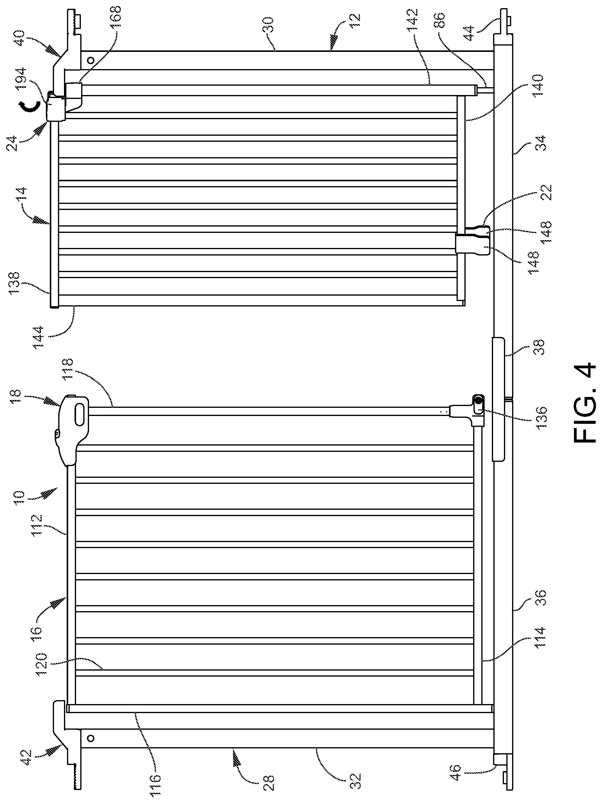 Patent US11781376 Figure 4 – Gated barrier with lift lock