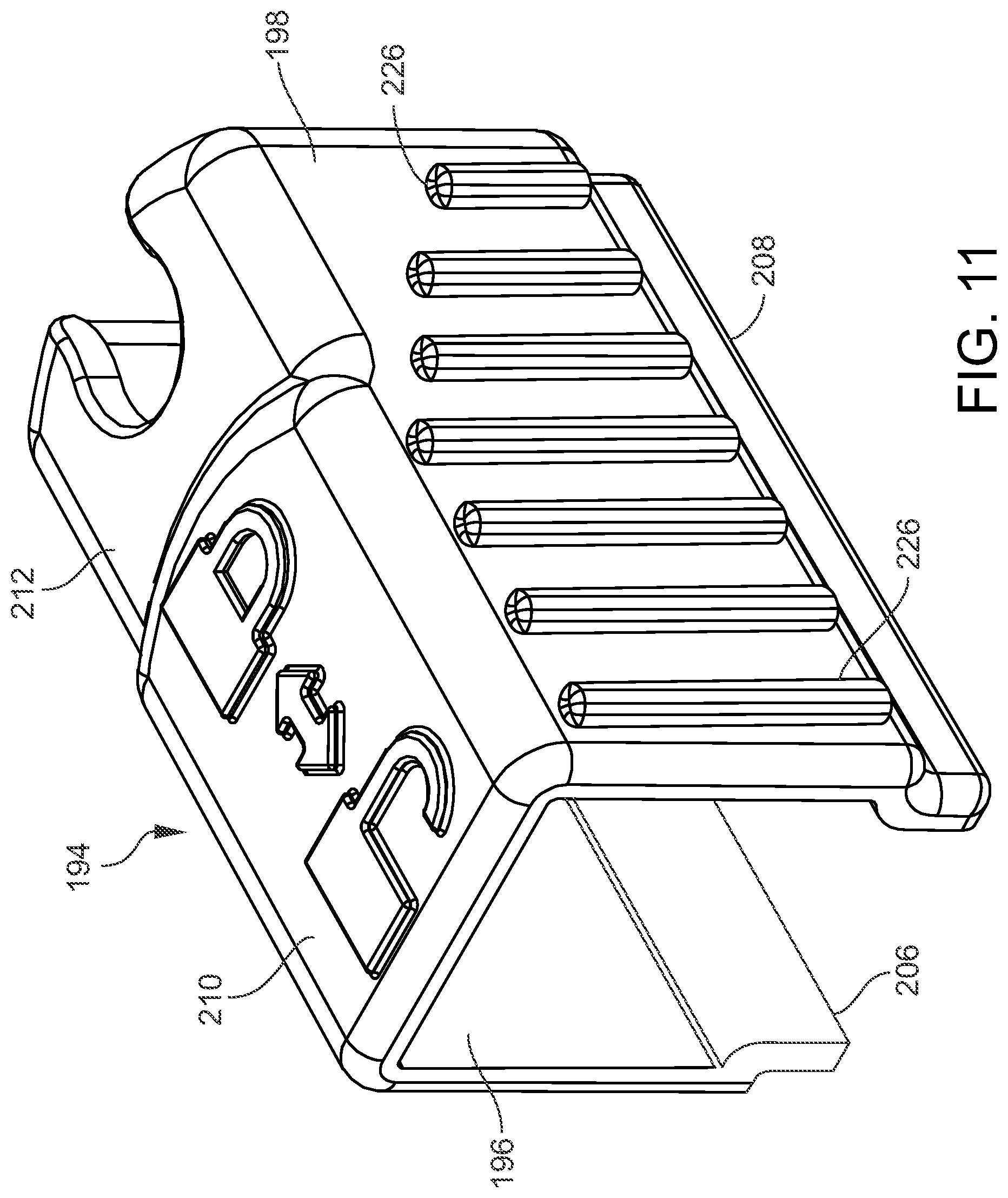 Patent US11781376 Figure 11 – Gated barrier with lift lock